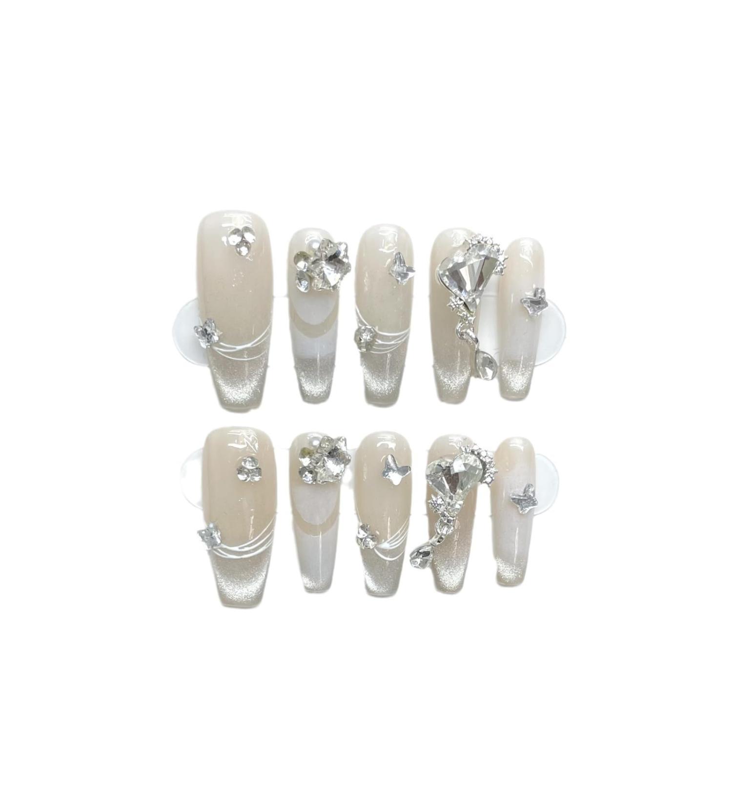 Naked Skin Shining Diamond Handmade Wearable Nail Beauty Patch Detachable False Nail Patch(XS) - Buy Online on GoSupps.com