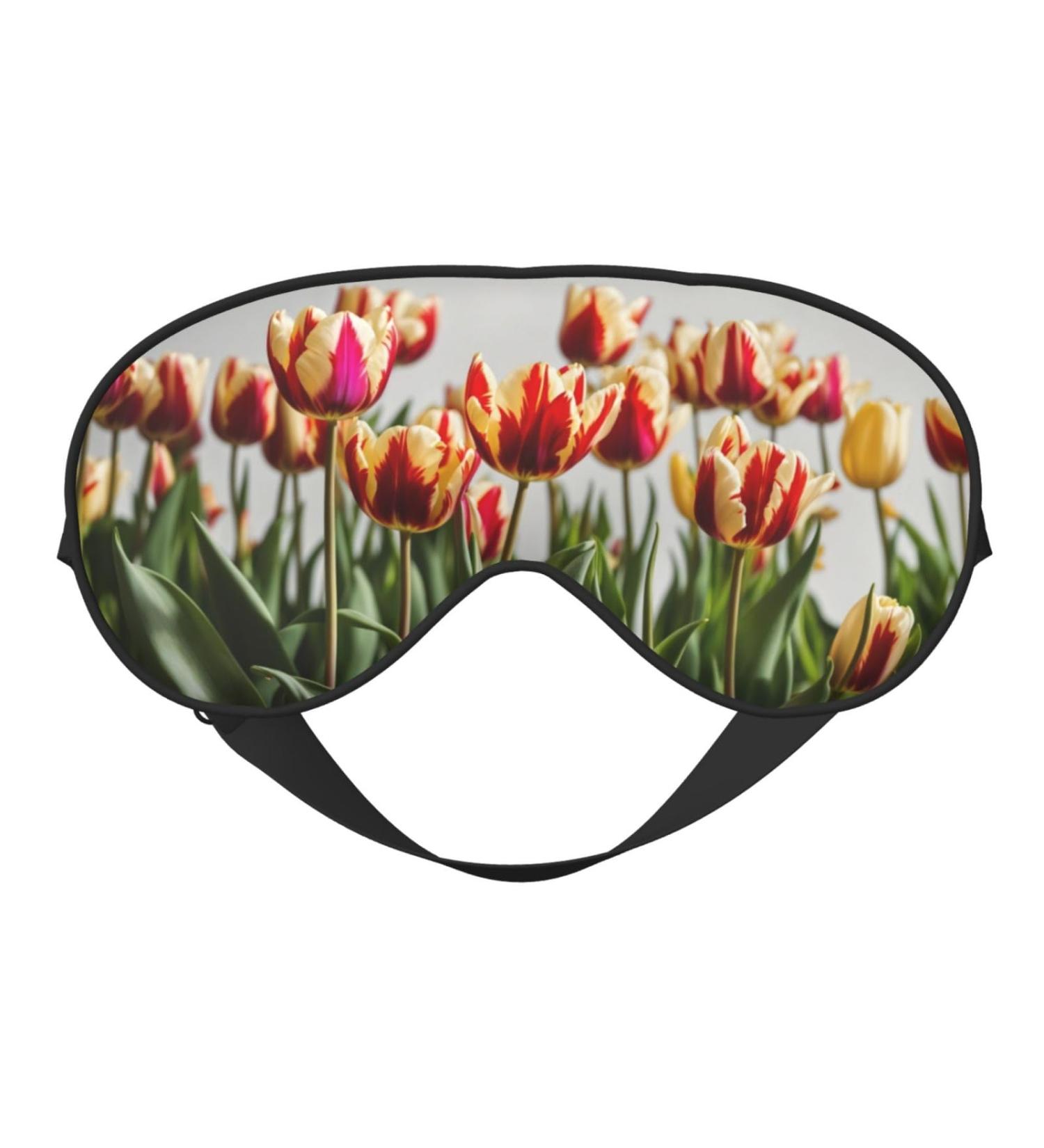 Colorful Tulips Print Unisex Sleep Mask | Double-Sided Eye Mask for Sound Sleep & Skin Care - Shop Internationally - Buy Online on GoSupps.com