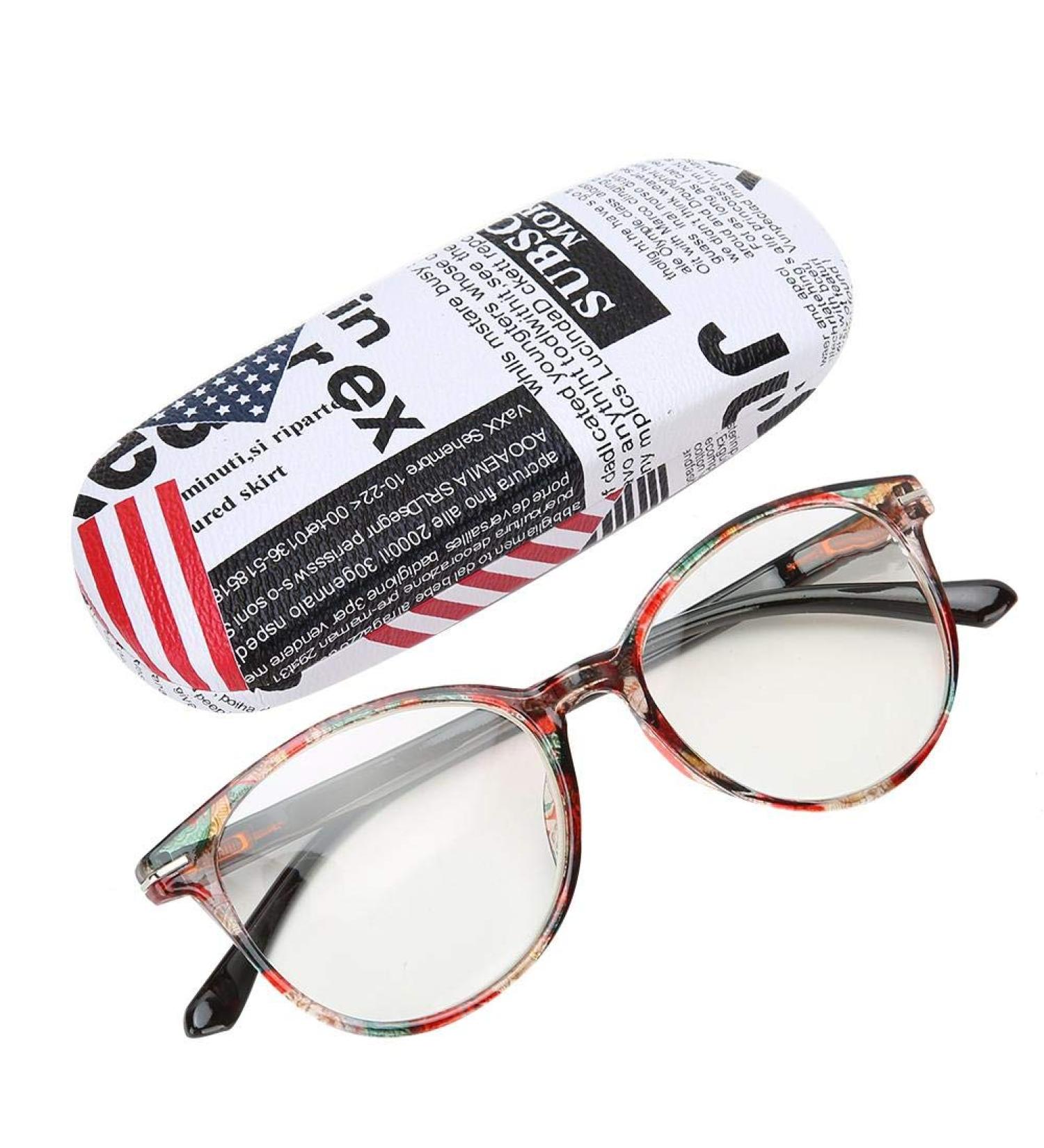 Shop Fashionable Clear Reading Glasses +4.0 | Vintage Portable Presbyopic Eyewear for Men & Women with Comfort Spring Hinges & Storage Box - Buy Online on GoSupps.com