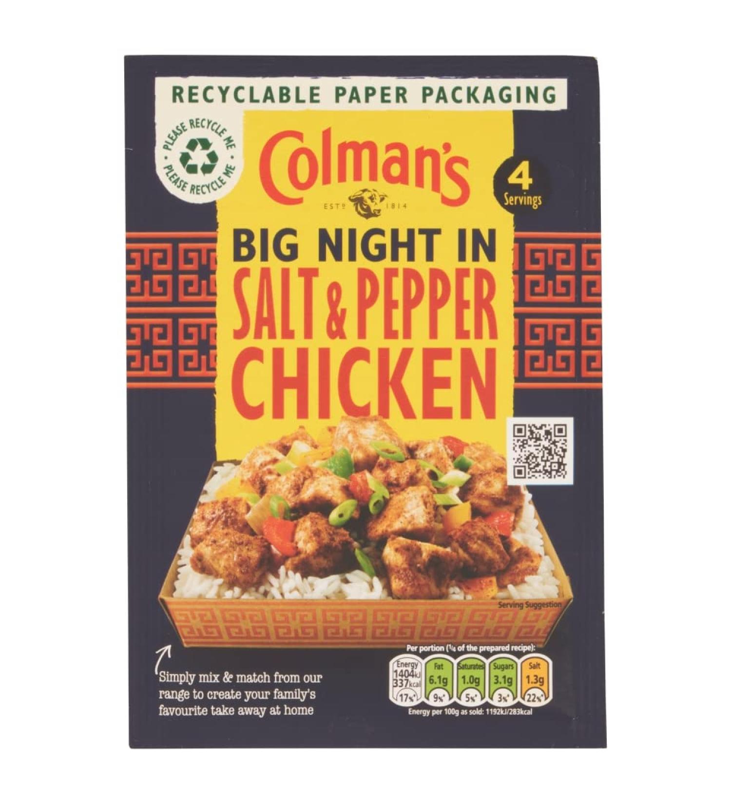 Colman's Big Night In Salt & Pepper Chicken Recipe Mix perfect with white rice for a takeaway-style family meal 23 g