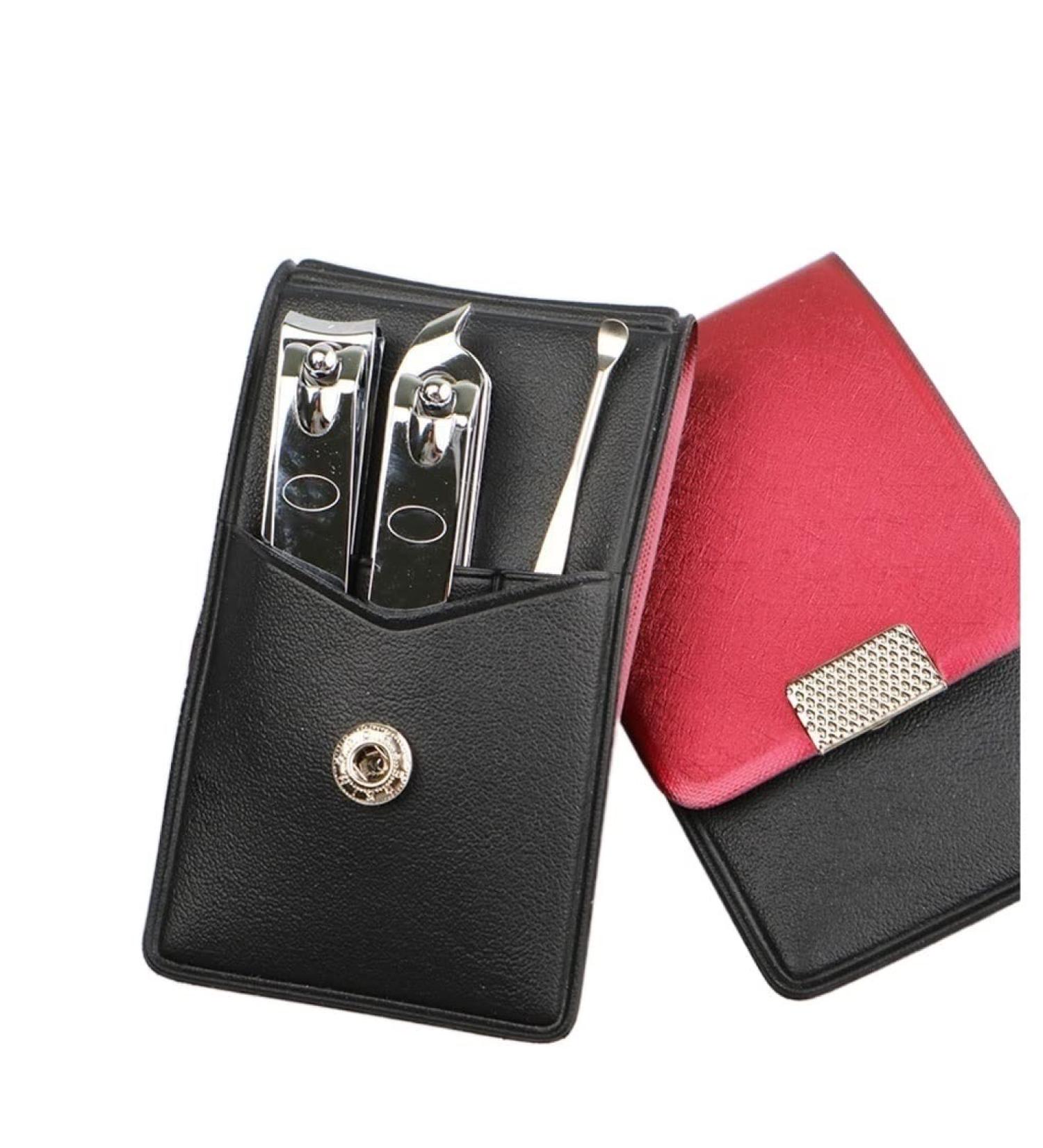 Nail Clippers Set Pedicure Nail Art Tools Home Travel Beauty Tools Gold Nail Clippers Care Set in Leather Box Nail Art Tools (Black/Red) - Buy Online on GoSupps.com