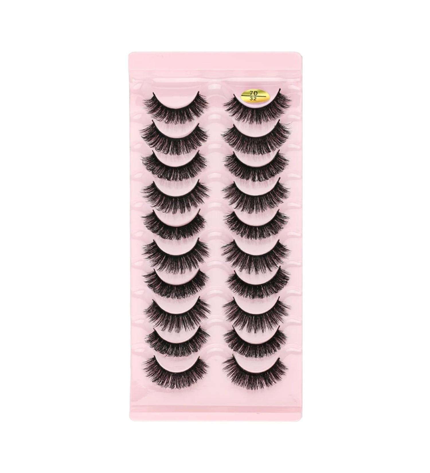 UAMOU Lashes Volume Fluffy Dense Russian Curling Fake Eyelashes Mink Eyes Extension Russian Strip Lashes handmade Cheerfully (Color : 10pairs 7D-32 Size : 10 Boxes) - Buy Online on GoSupps.com