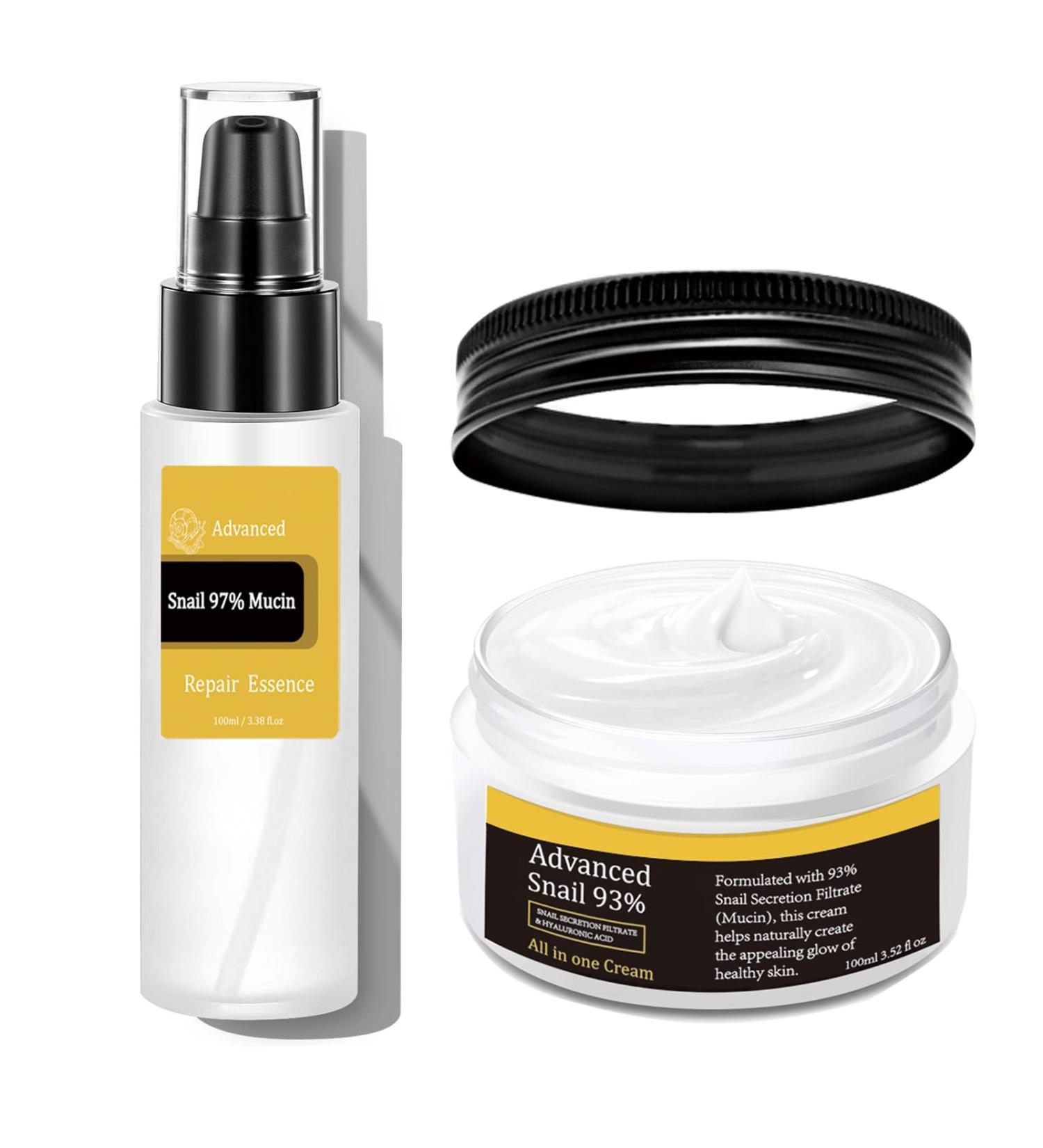 Snail Essence Duo - Hydrating Snail Mucin Essence & Cream for Dark Spots & Anti-Aging | Korean Skincare - Buy Online on GoSupps.com