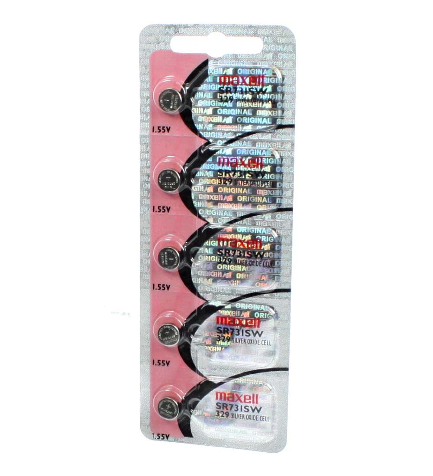 Maxell Watch Battery Button Cell SR731SW 329 Pack of 5 Batteries