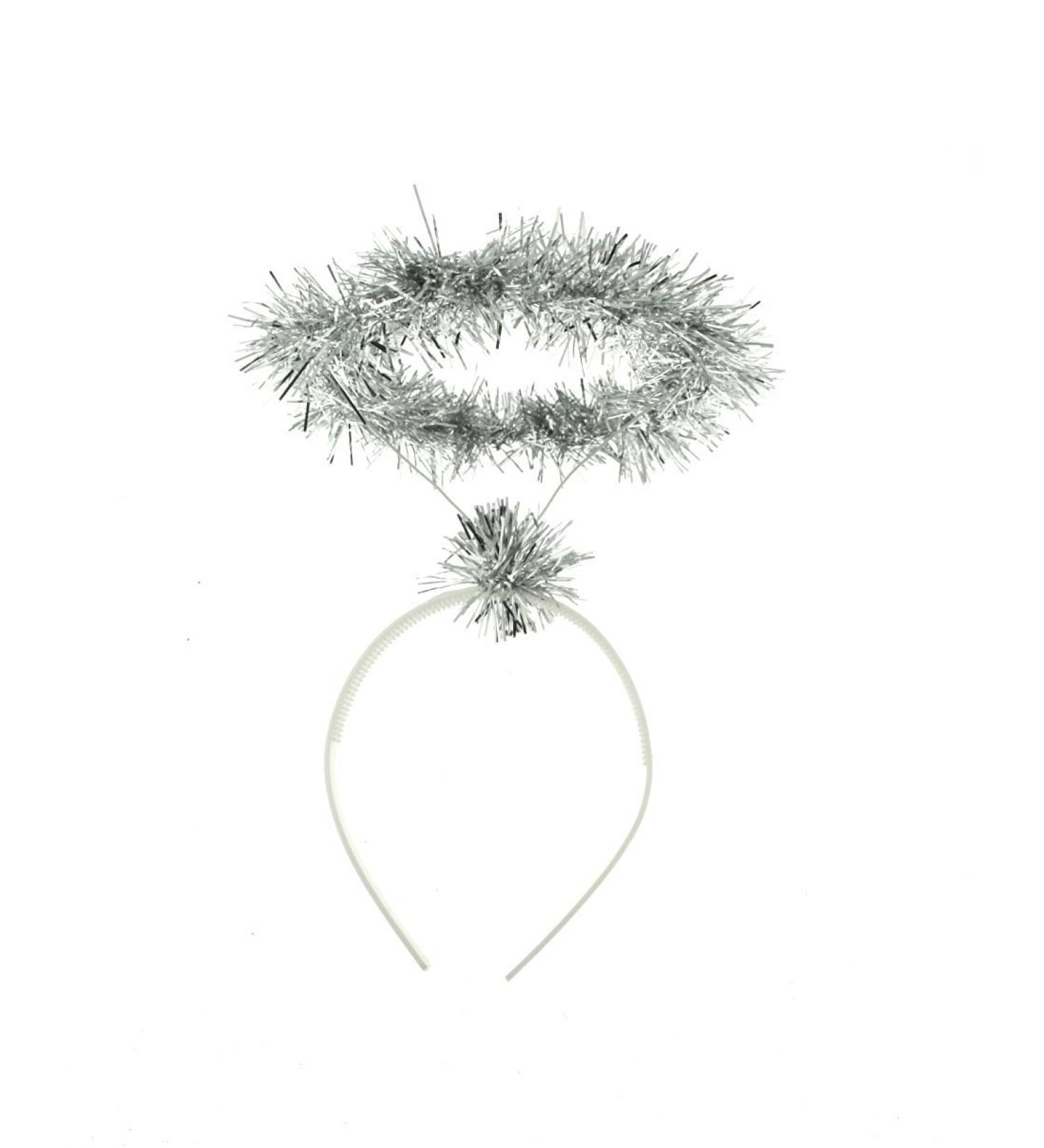 Zac's Alter Ego Silver Tinsel Halo on Headband One Size for Women/Girls - Christmas Hairband for Parties Fancy Dress - Buy Online on GoSupps.com
