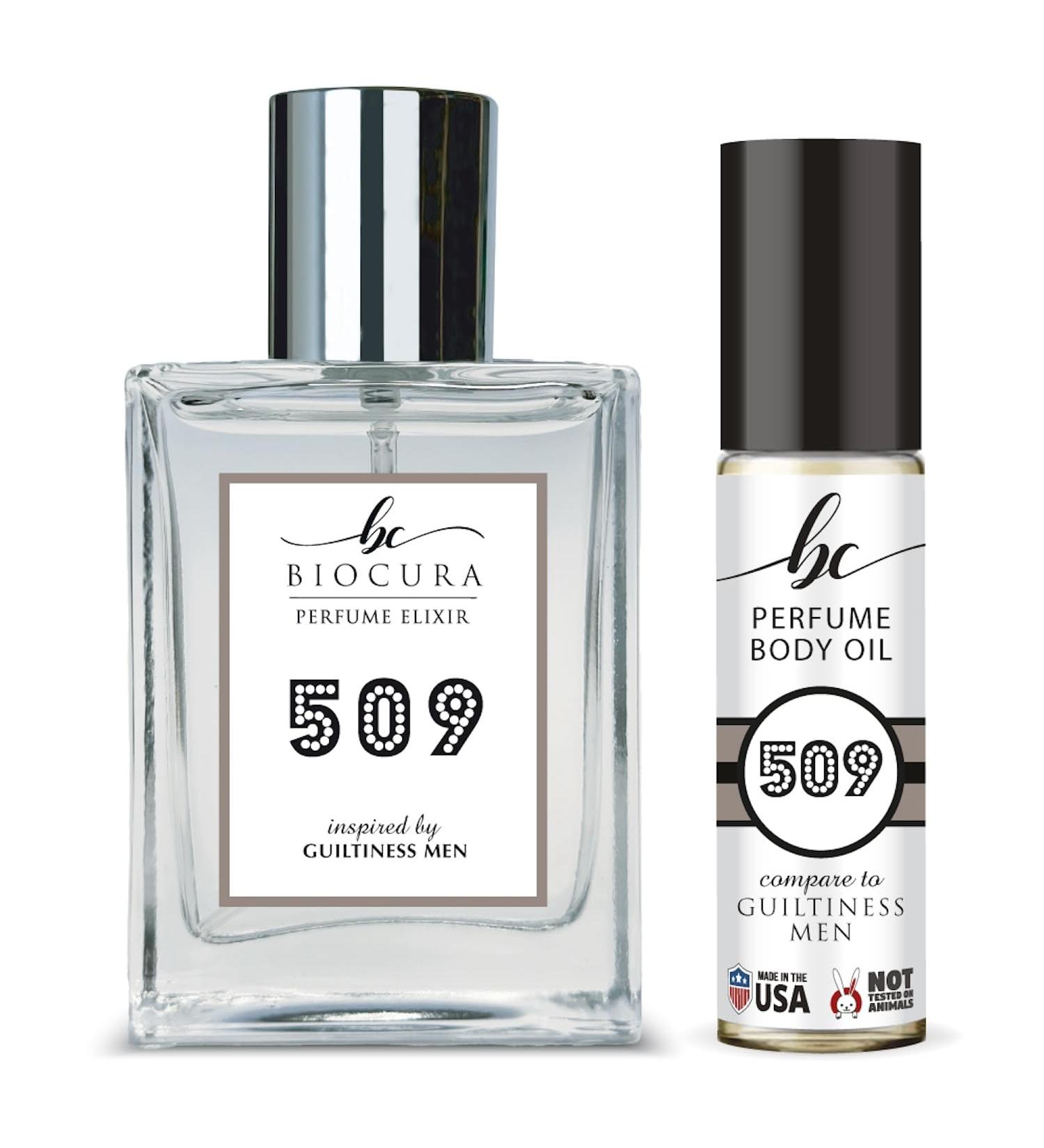 BC Perfume 509 Spray + Body Oil Set Impression of Guiltiness Men Travel Size Refillable Bottle Long Lasting Blend Sample For Men / 10ml+50ml - Buy Online on GoSupps.com