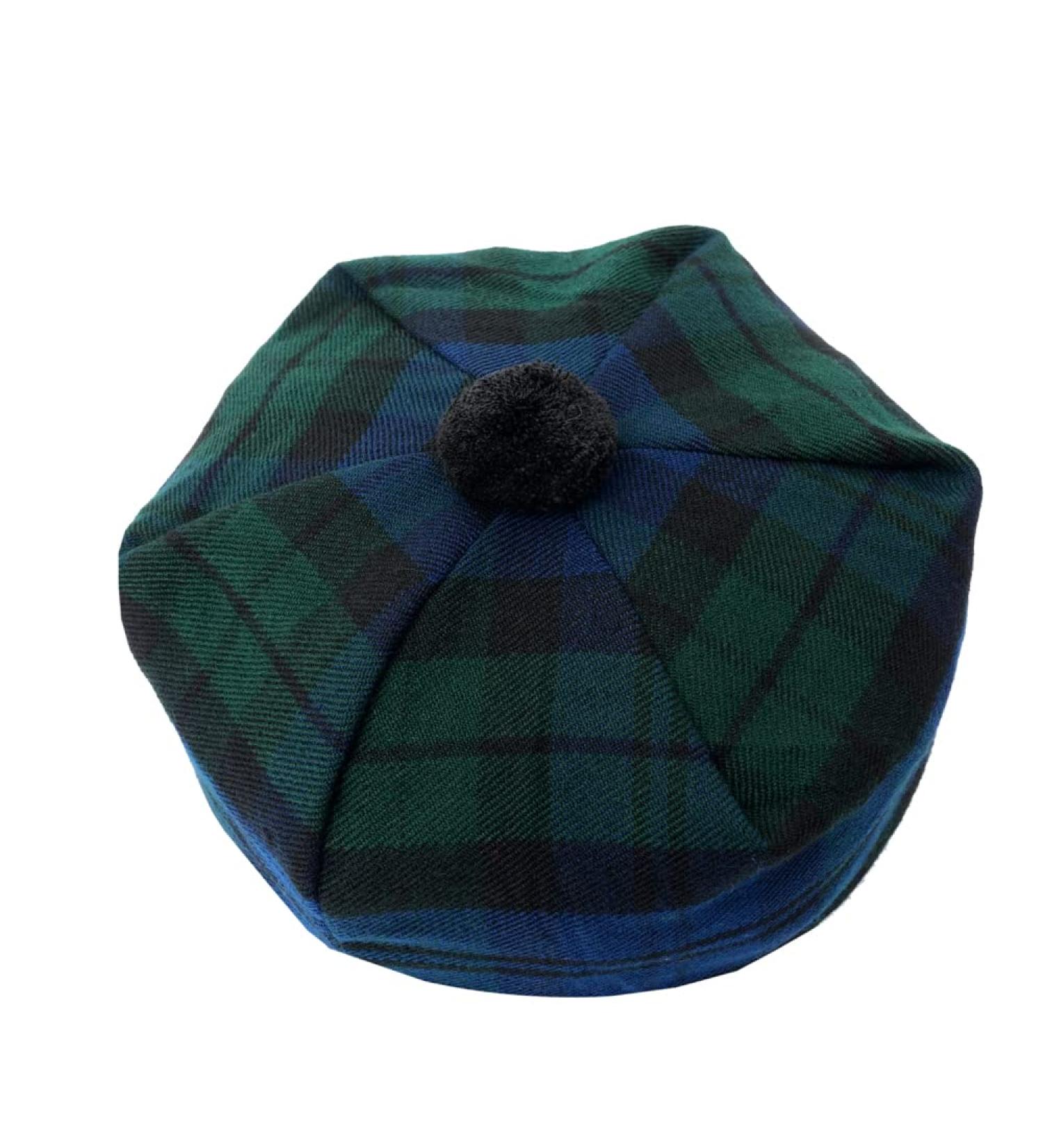 Scottish Traditional Tam o' Shatner Acrylic Wool Tartan Tammy Hat with Pom Pom - One Size - Buy Online on GoSupps.com