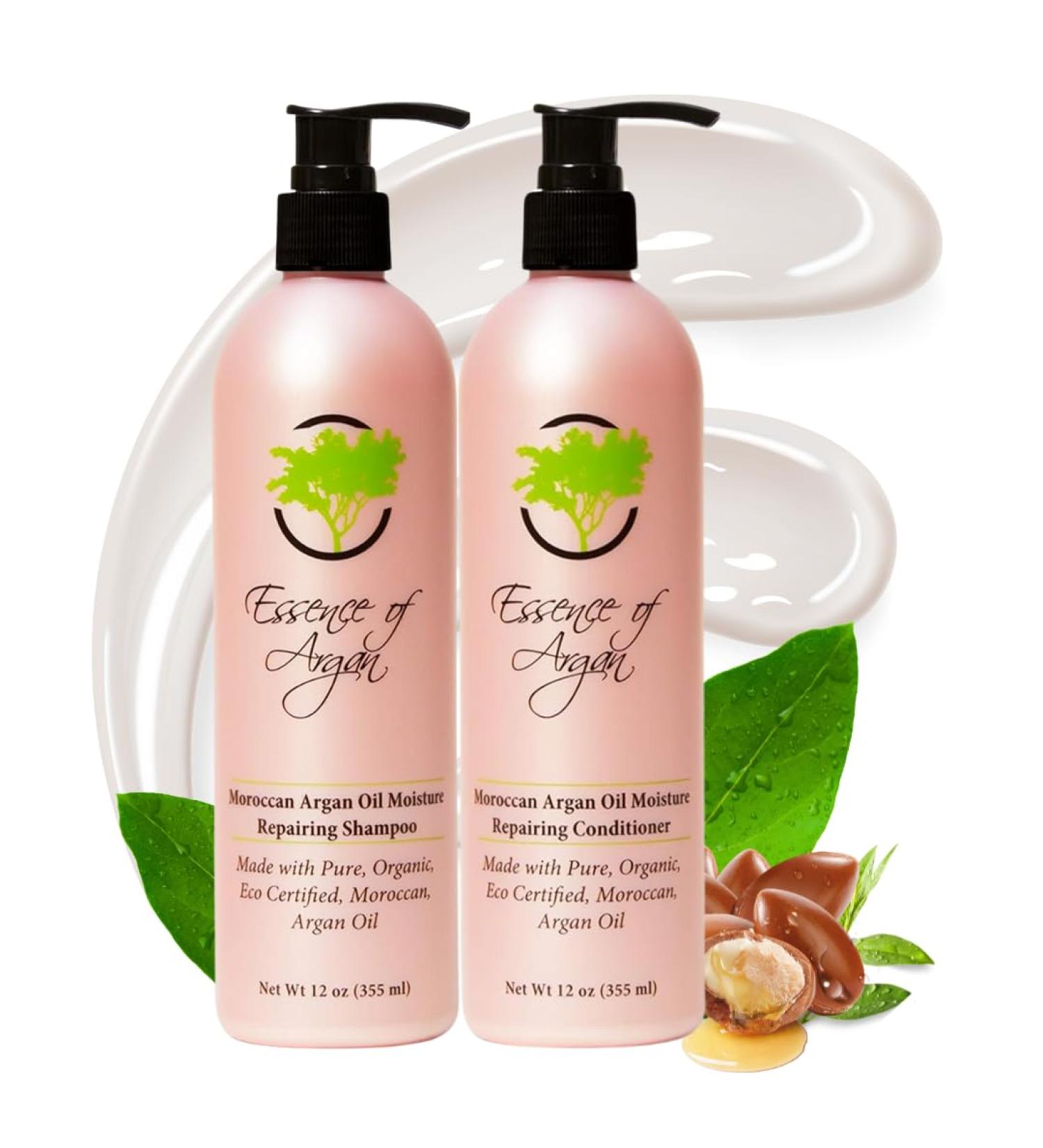Essence of Argan Renewing Hair Care Set - 100% Pure Moroccan Organic Argan Oil Shampoo & Conditioner for Volumizing & Nourishing All Hair Types - Buy Online on GoSupps.com