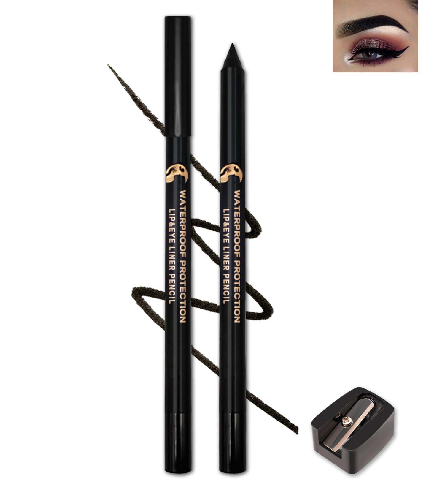 Black Gel Eyeliner Pencil Sharpenable Matte Eye Liner Pen Waterproof Smudge proof Gel Cream Smooth Waterline Eyeliner Long Lasting Eyeliner Makeup with Sharpener High Pigmented Dineador De Ojos-01 01 Black - Buy Online on GoSupps.com