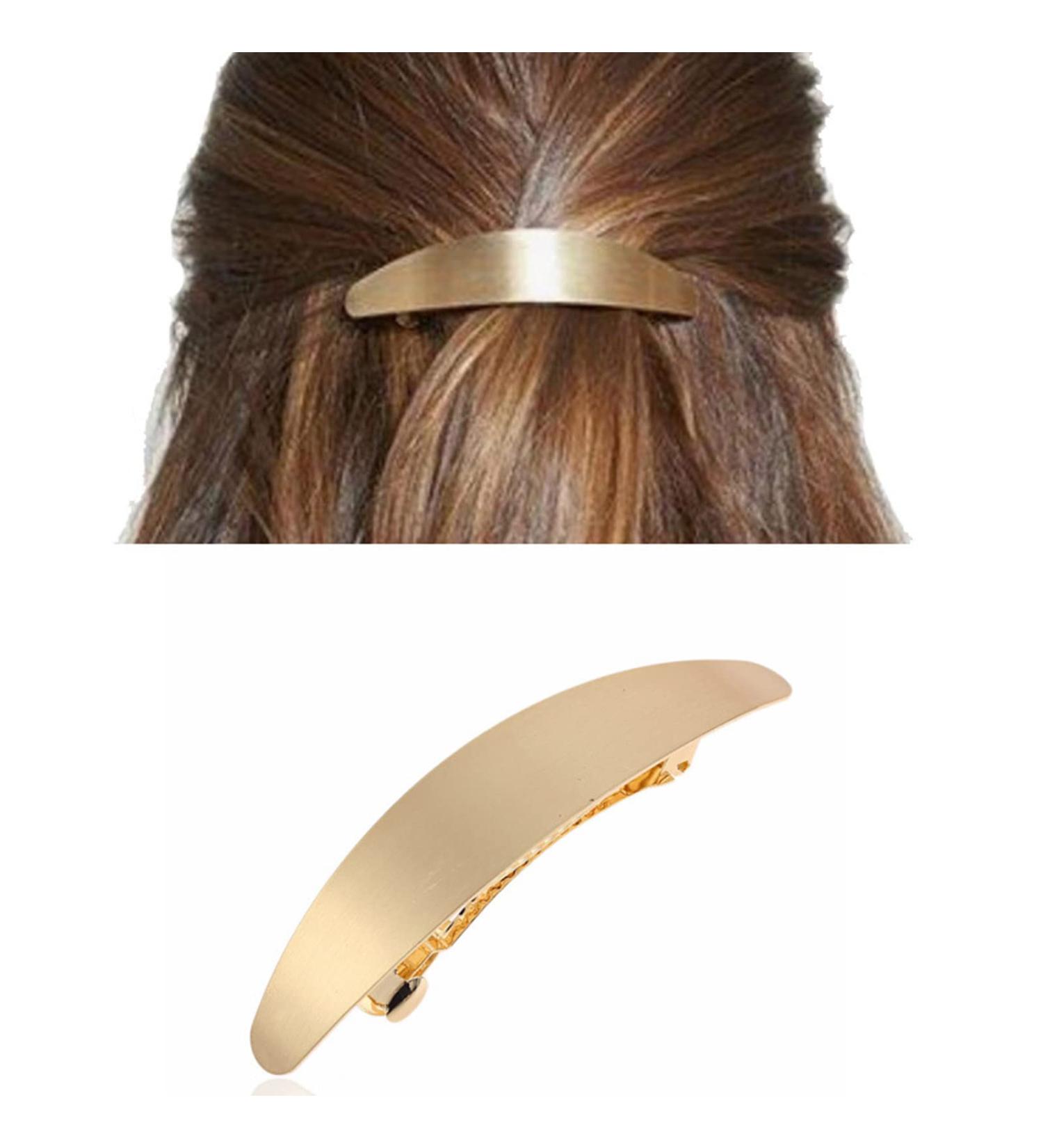 Wendalern Snap Hair Pin Clip Gold Bun Hair Barrette Metal Hair Holder Clips Spring Minimalist Hair Clips Decorative Hair Accessories for Women and Girls - Buy Online on GoSupps.com