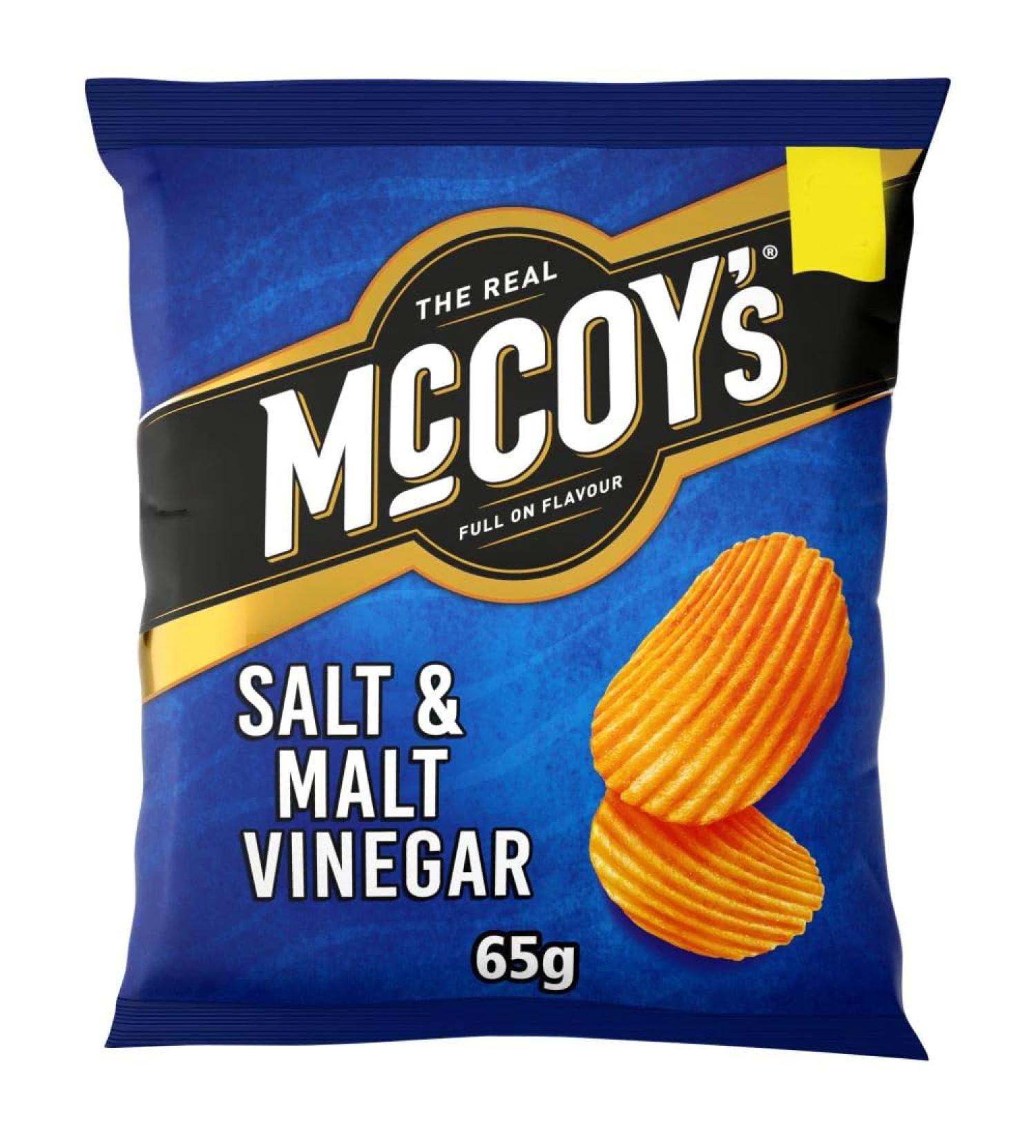 McCoy's Salt & Malt Vinegar Sharing Crisps 65g-Food