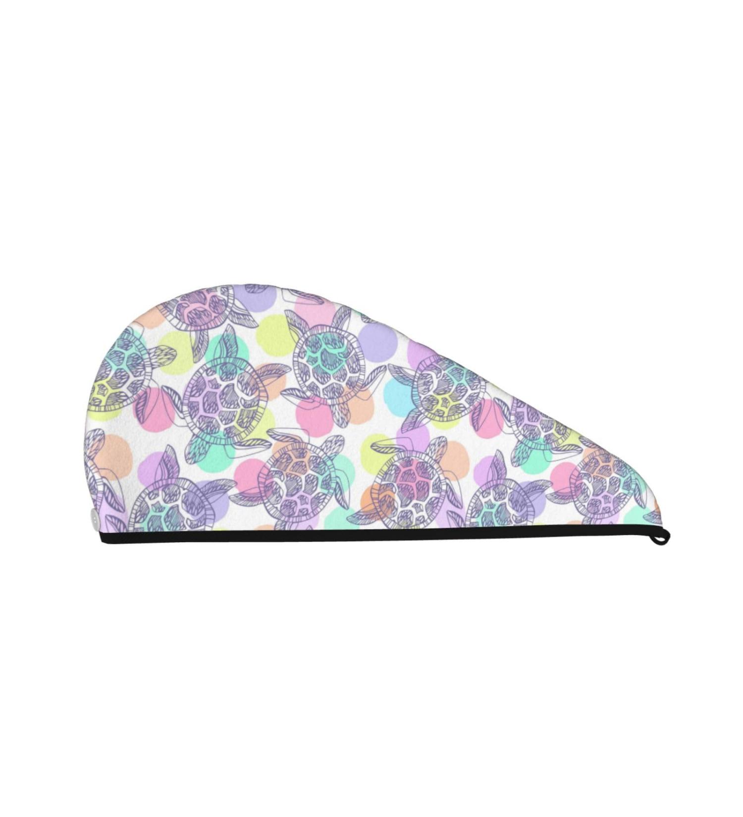 Sea Turtles Microfiber Hair Towel - Super Absorbent Coral Velvet Wrap for Long Curly & Thick Hair | Quick Dry for Women - Buy Online on GoSupps.com