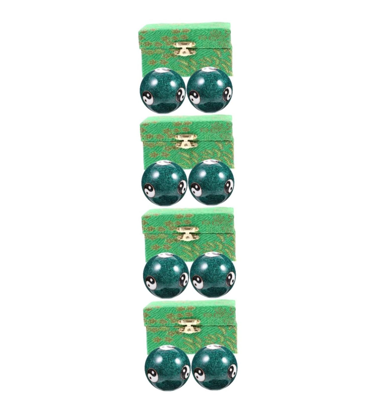 Ultechnovo 8 STK Health Massage Handballs - Black Cloisonn Baoding Balls for Hand Training & Fitness - Buy Online on GoSupps.com