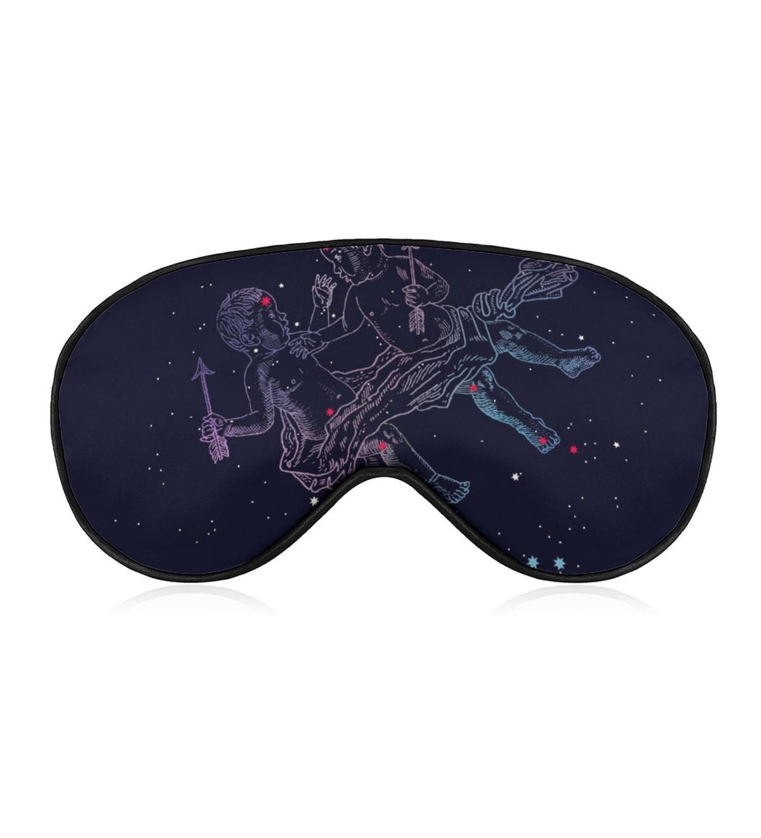 Gemini Zodiac Constellation Sleep Mask Eye Cover for Sleeping Blindfold with Adjustable Strap Blocks Light Night Travel Nap for Men Women - Buy Online on GoSupps.com