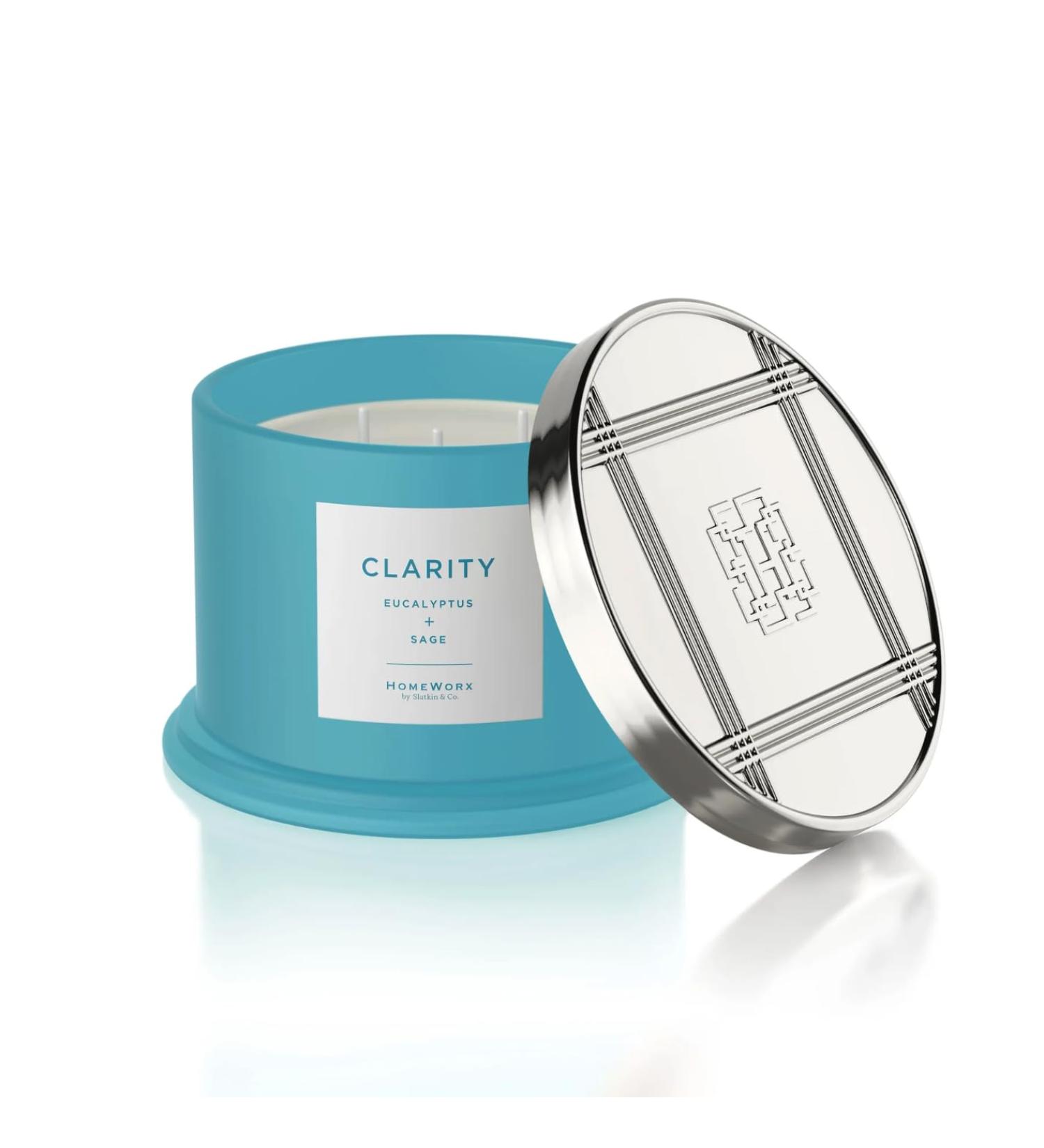 HomeWorx Eucalyptus & Sage Aromatherapy Candle - 14oz Glass Jar 3 Wick Pet Friendly Cruelty Free - International Shipping Available - Buy Online on GoSupps.com