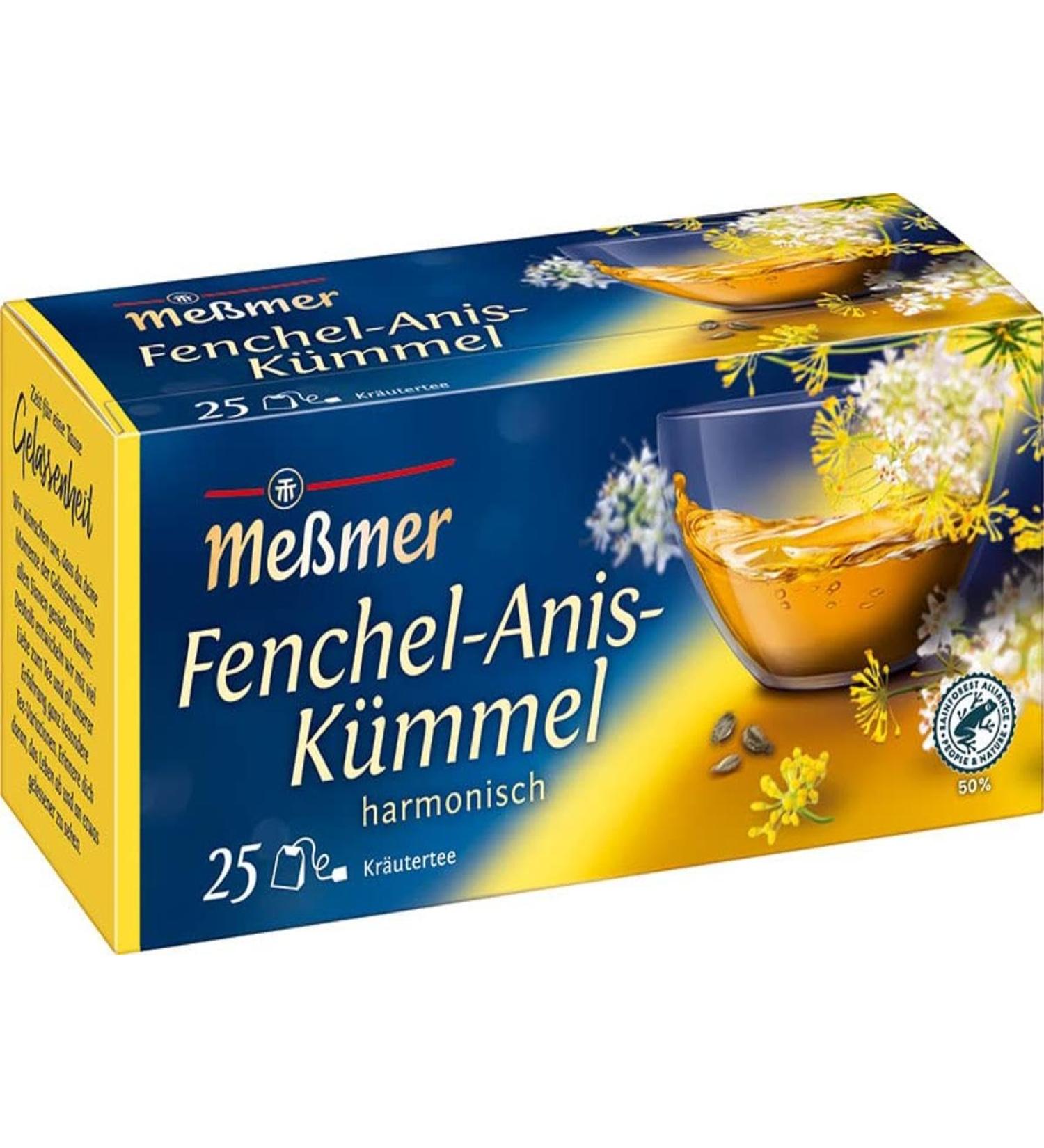 Me mer Fennel-Anise-Caraway Tea - 25 Vegan Gluten-Free Lactose-Free Bags - International Shipping - Buy Online on GoSupps.com