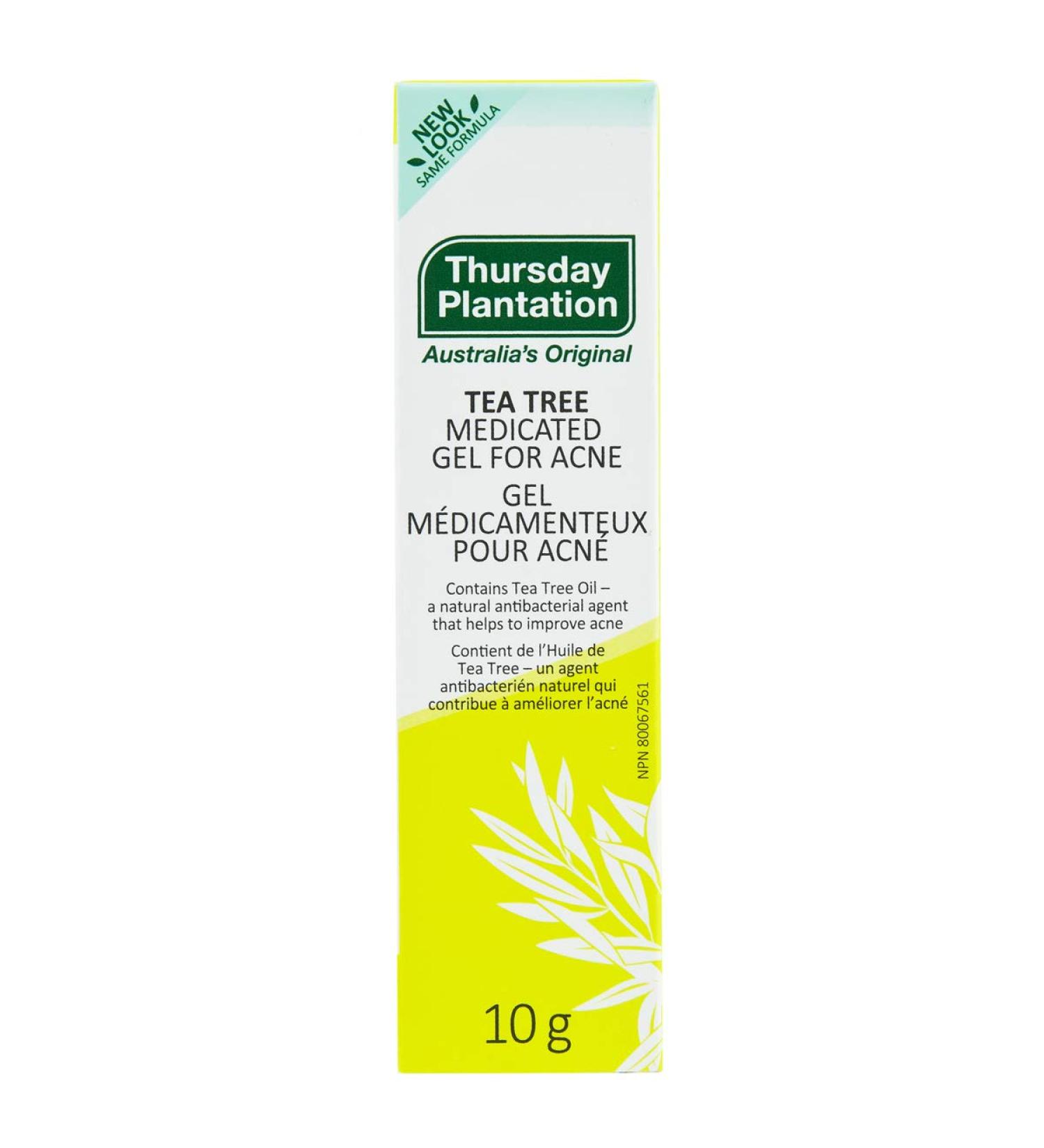Thursday Plantation Tea Tree Medicated Acne Gel - Spot Treatment to Dry Out Pimples - Gentle Formula to Clear Breakouts - Ideal for Treating Whiteheads/Blackheads - Smooth Texture - Travel Size - 10g - Buy Online on GoSupps.com