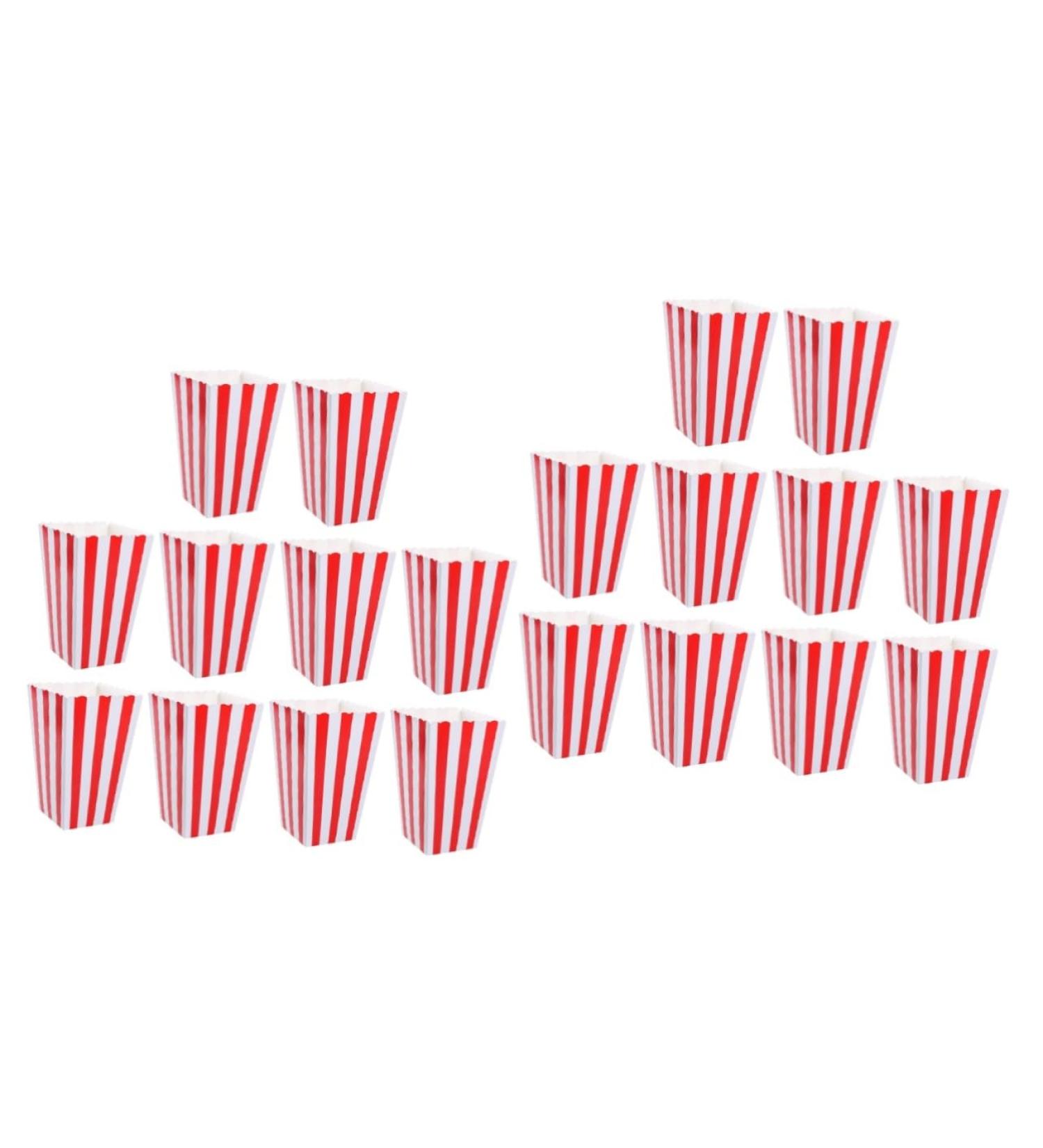 HOMSFOU 20 Pcs Boxes Popcorn Carton Classic Popcorn Containers Popcorn Bags Popcorn Containers Movie Night Gift Popcorn Machine Popcorn Packets Popcorn Buckets Decorate Paper Stripe - Buy Online on GoSupps.com