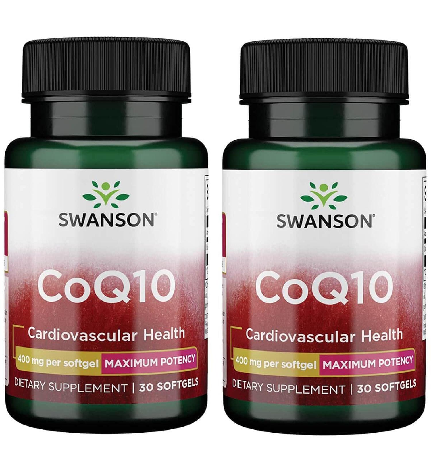 Swanson CoQ10 400mg - Heart Health Energy Support & Cardiovascular Aid - 2 Pack (30 Softgels) - Buy Internationally - Buy Online on GoSupps.com