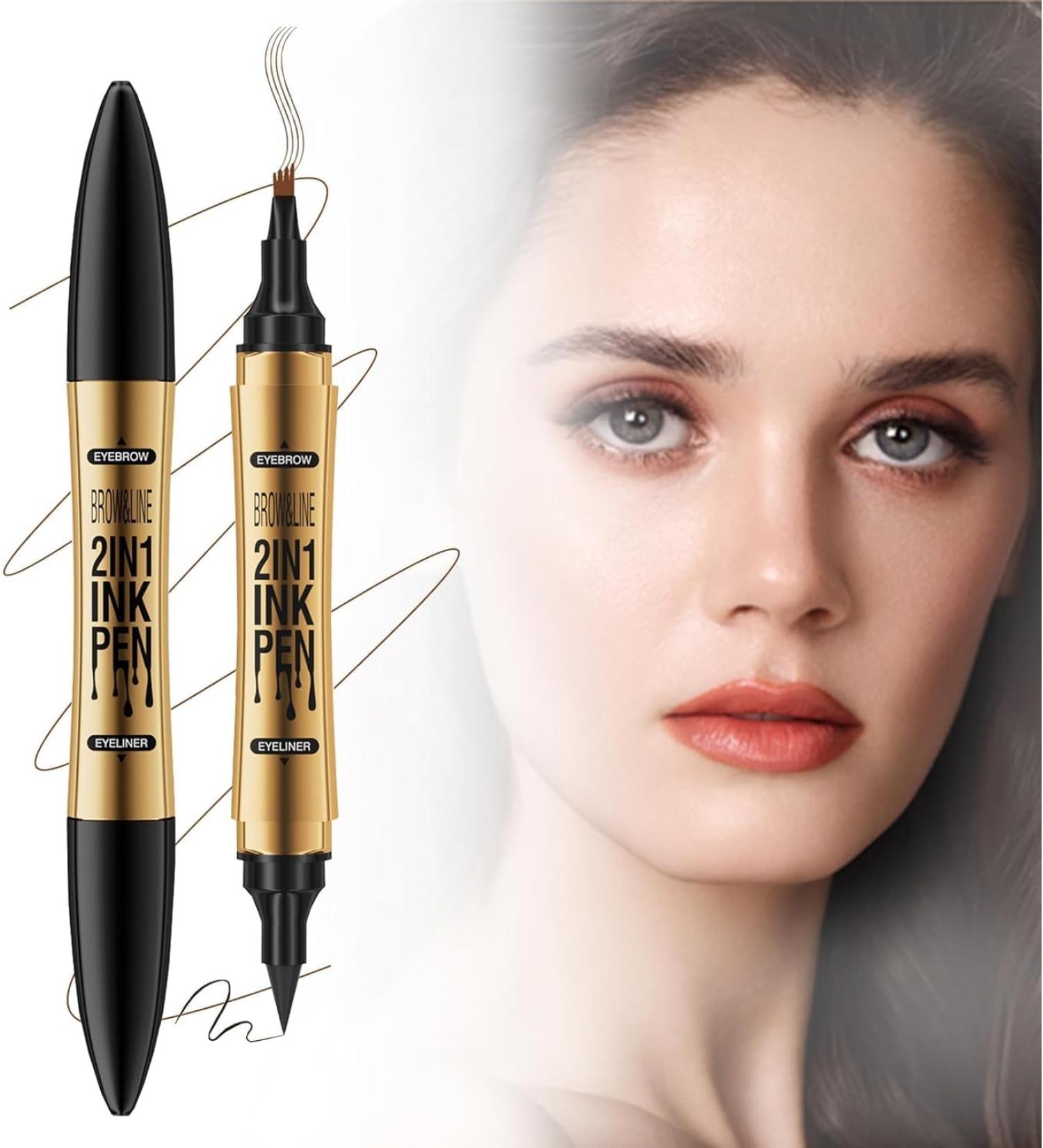 SHUOHONG Eyebrow Pen Magic 3D Water Resistant with 4 Fork Tips Eyebrow Pen Hair Drawing Eyebrow Pen Water Resistant Microblading Eyebrow Pen Eyebrow Pencil Grey - Buy Online on GoSupps.com