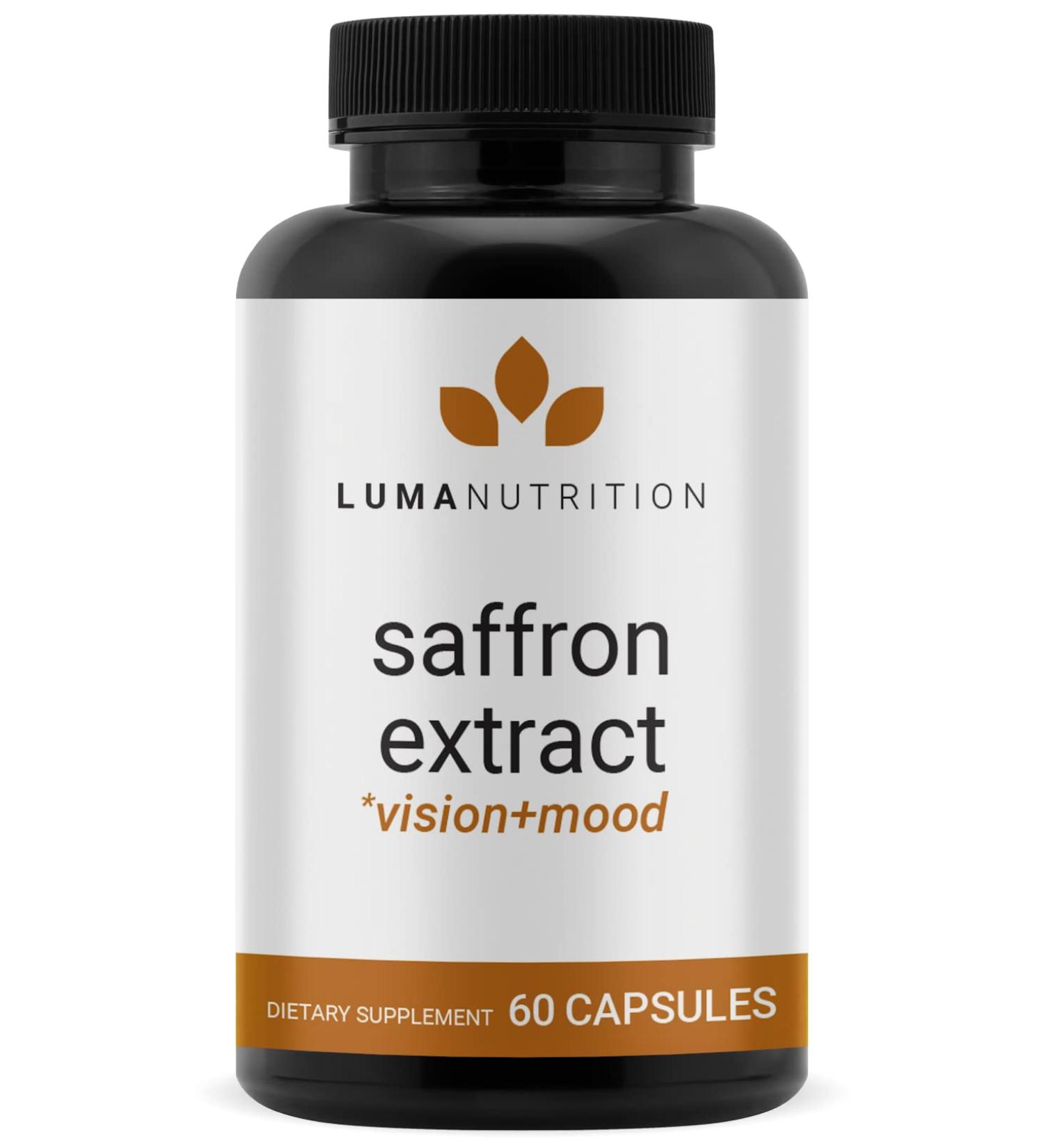 Saffron Extract Capsules - 88.50mg Pure Saffron Supplements for Mood and Eye Support - Made in USA - 60ct - Buy Online on GoSupps.com
