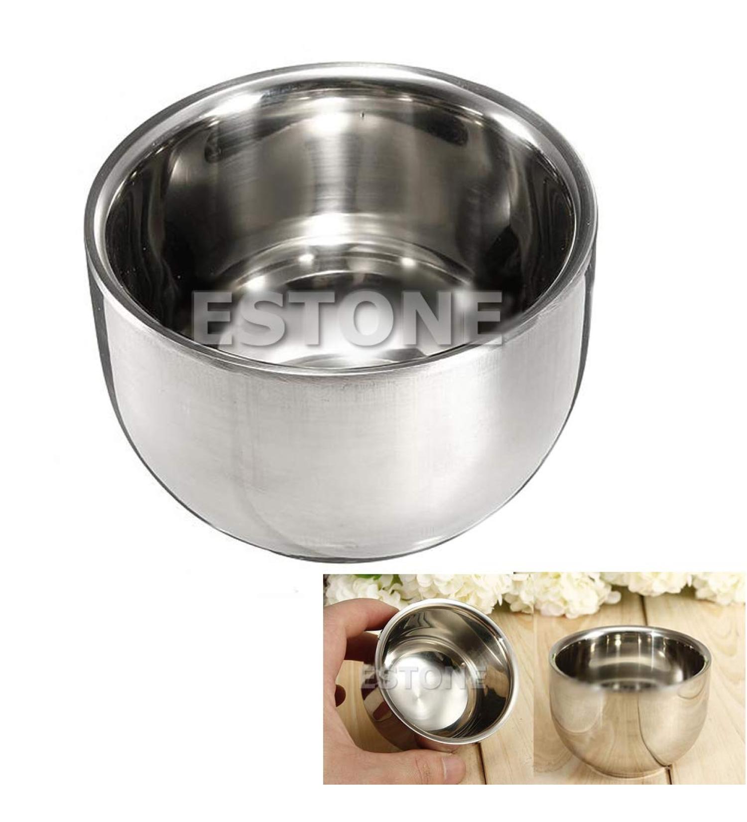 Premium Laimoere Stainless Steel Shaving Brush Bowl - Ideal for Shaving Cream & Soap | Men's Facial Grooming Cup - Buy Online on GoSupps.com