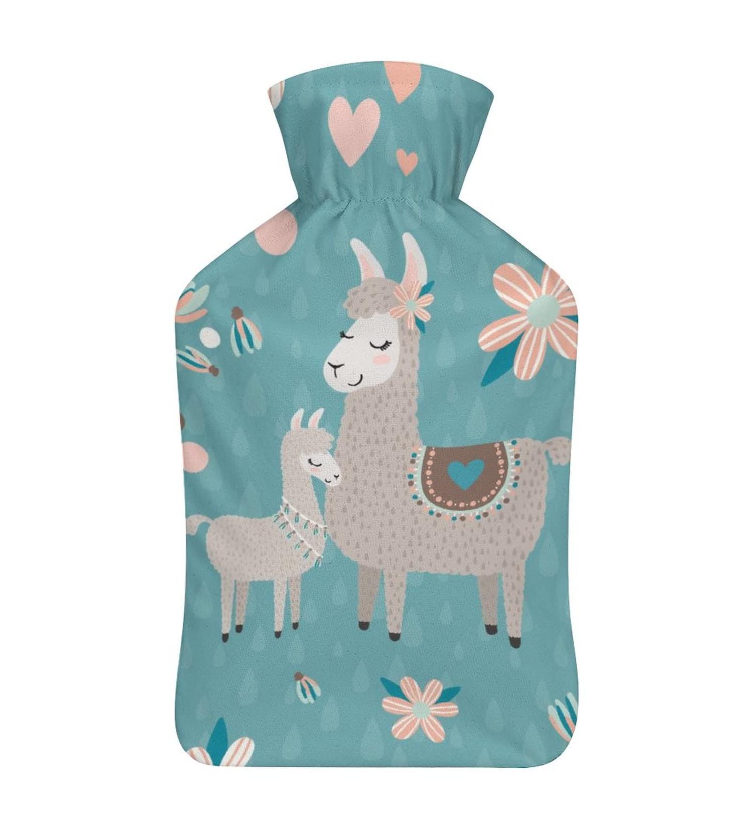 Alpaca Hot Water Bottle with Plush Cover - Warm Hand Warmer for Adults & Kids - 26.5x15.3cm - International Shipping Available - Buy Online on GoSupps.com