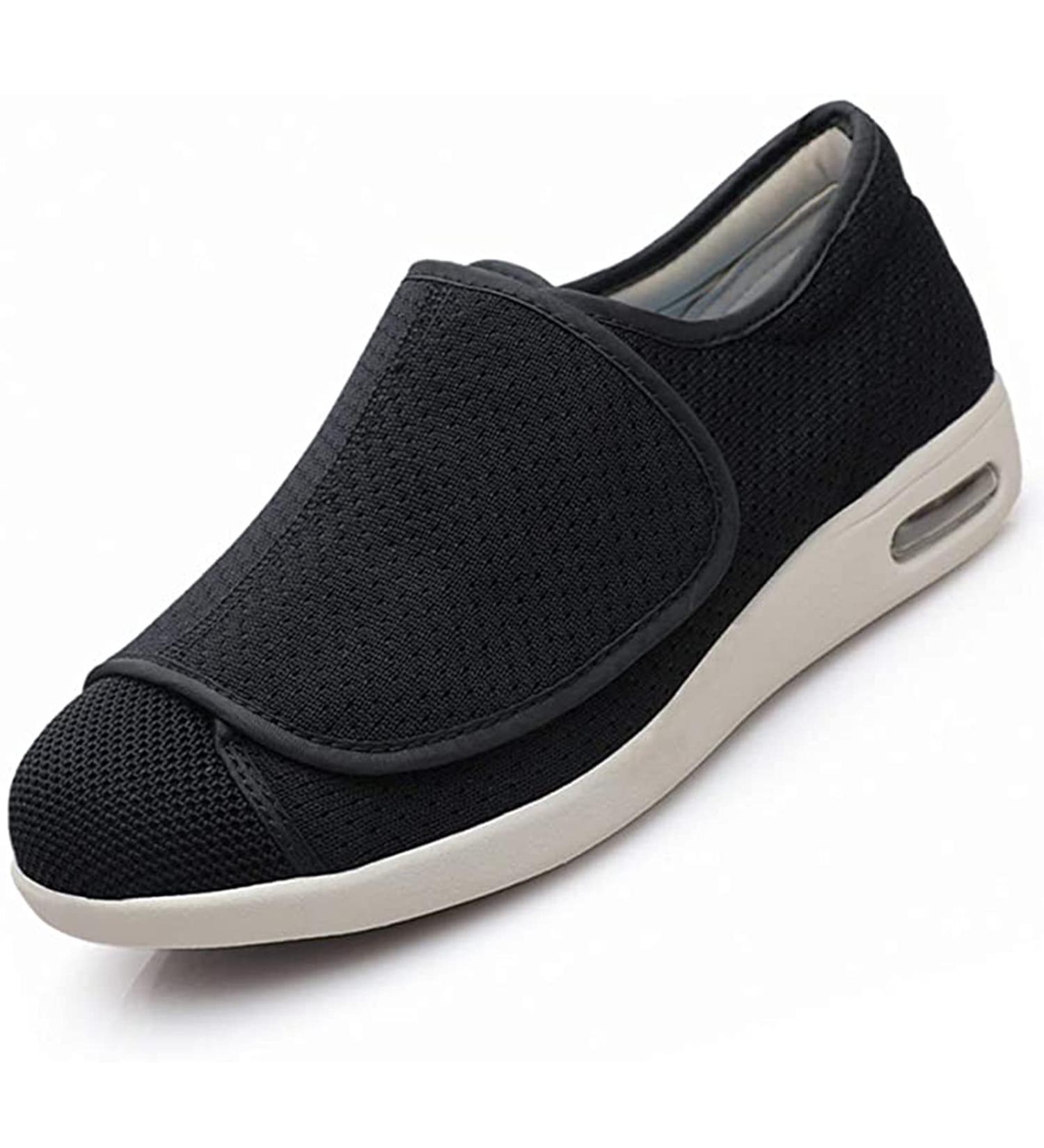 QDCZDQ Women's Diabetic Air Cushion Walking Shoes - Lightweight Adjustable Sneakers for Swollen Feet & Plantar Fasciitis - Size 8.5 US, Black - Buy Online on GoSupps.com