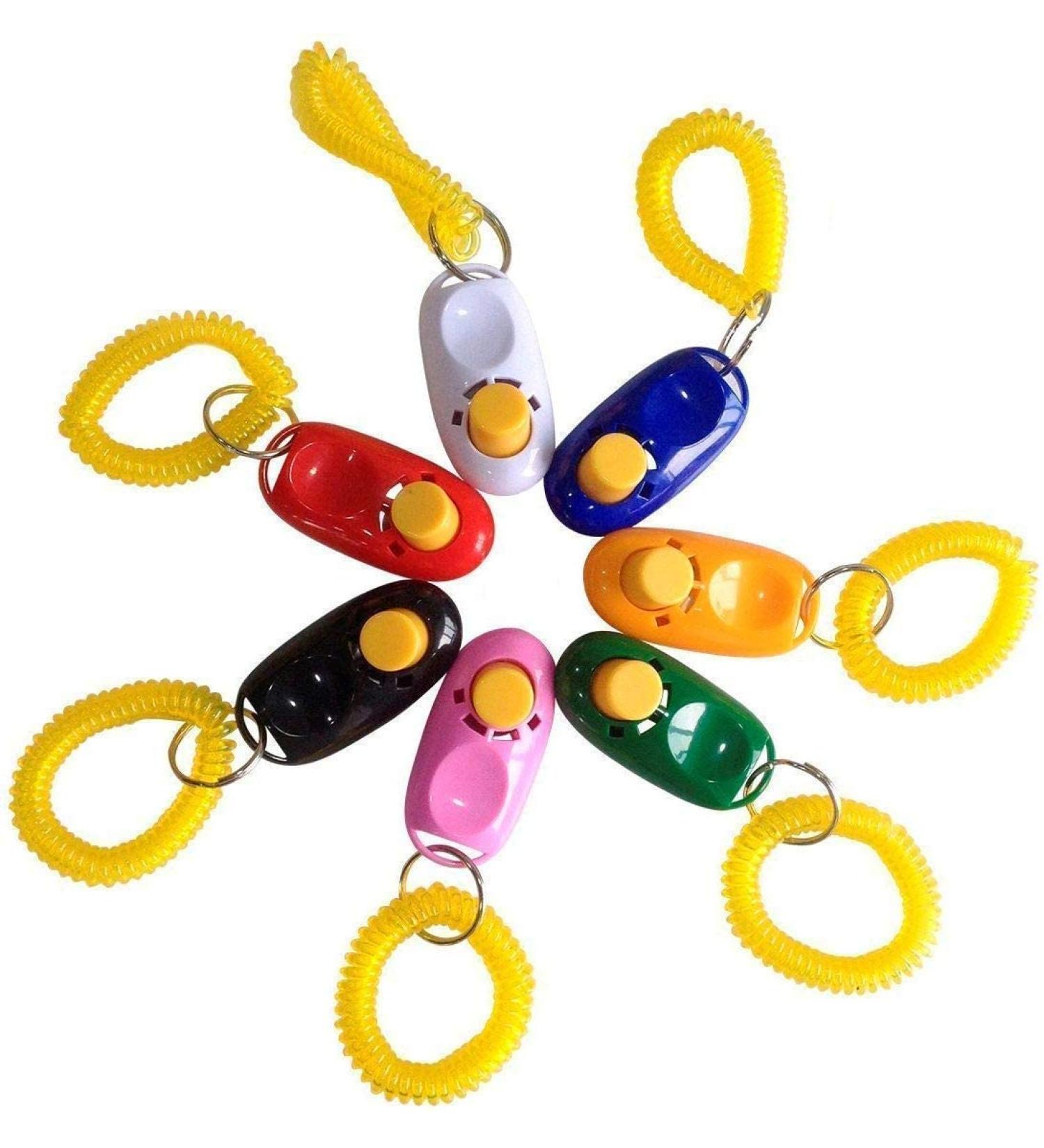 SunGrow Dog Clickers with Wrist Bands 2 Inches Colorful and Practical Set of Simple Convenient and Effective Training Tools for Puppy or Cat 7 Pack United - Buy Online on GoSupps.com