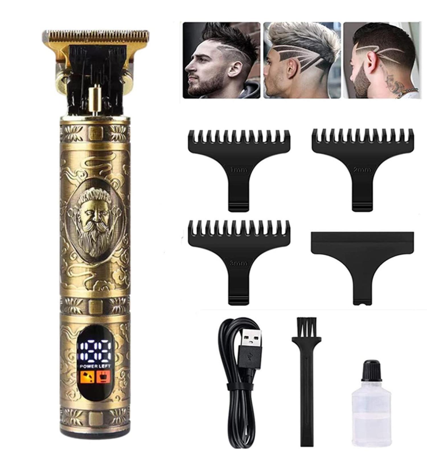 Hair Trimmer Men's Beard Trimmer Hair Trimmer Care Set with LCD Screen Wireless T-Blade Trimmer Rechargeable USB Men's Razor with 3 Guide Combs (#3) - Buy Online on GoSupps.com
