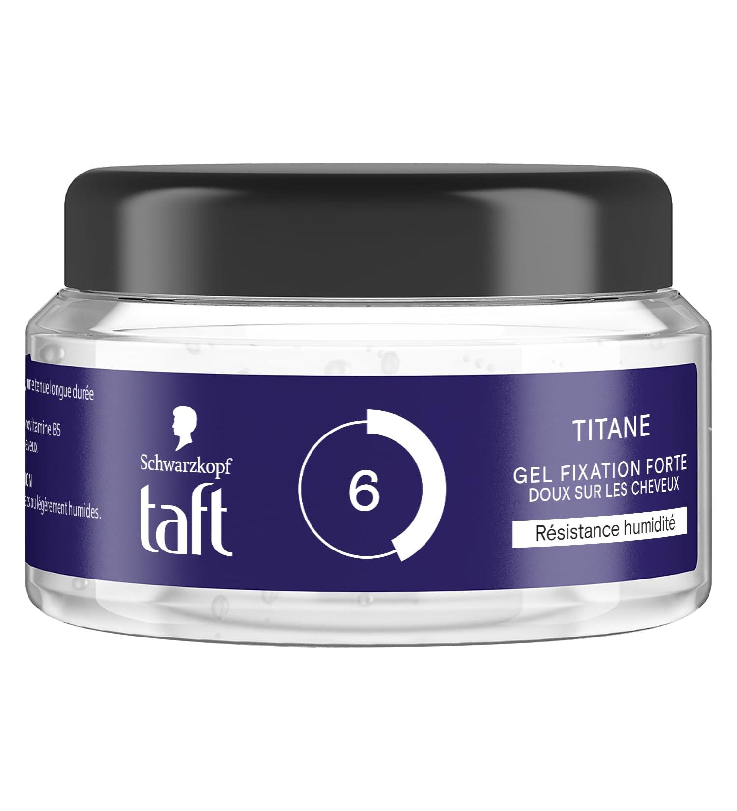 Schwarzkopf - Taft - Styling Gel Pot - Titanium Gel - Humidity Resistance - Strong Hold - Gentle on Hair - Long-Lasting Hold - No Sticky Effect - Provitamin B5 Formula - 250 ml - Buy Online on GoSupps.com