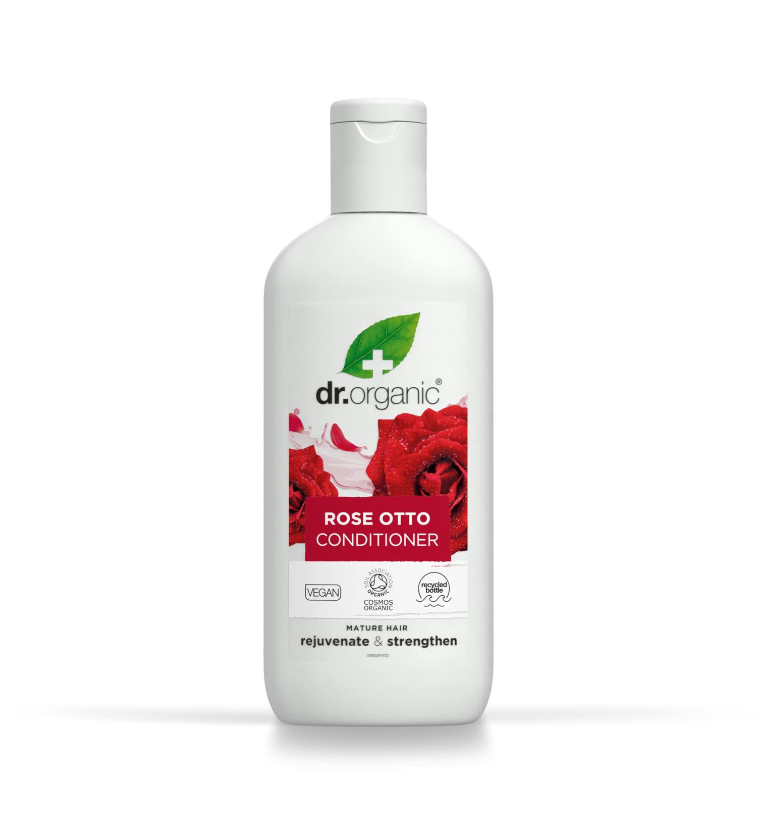 Dr Organic Rose Otto Conditioner - Vegan Paraben-Free Recyclable 265ml | Eco-Friendly Hair Care for Men & Women - Buy Online on GoSupps.com