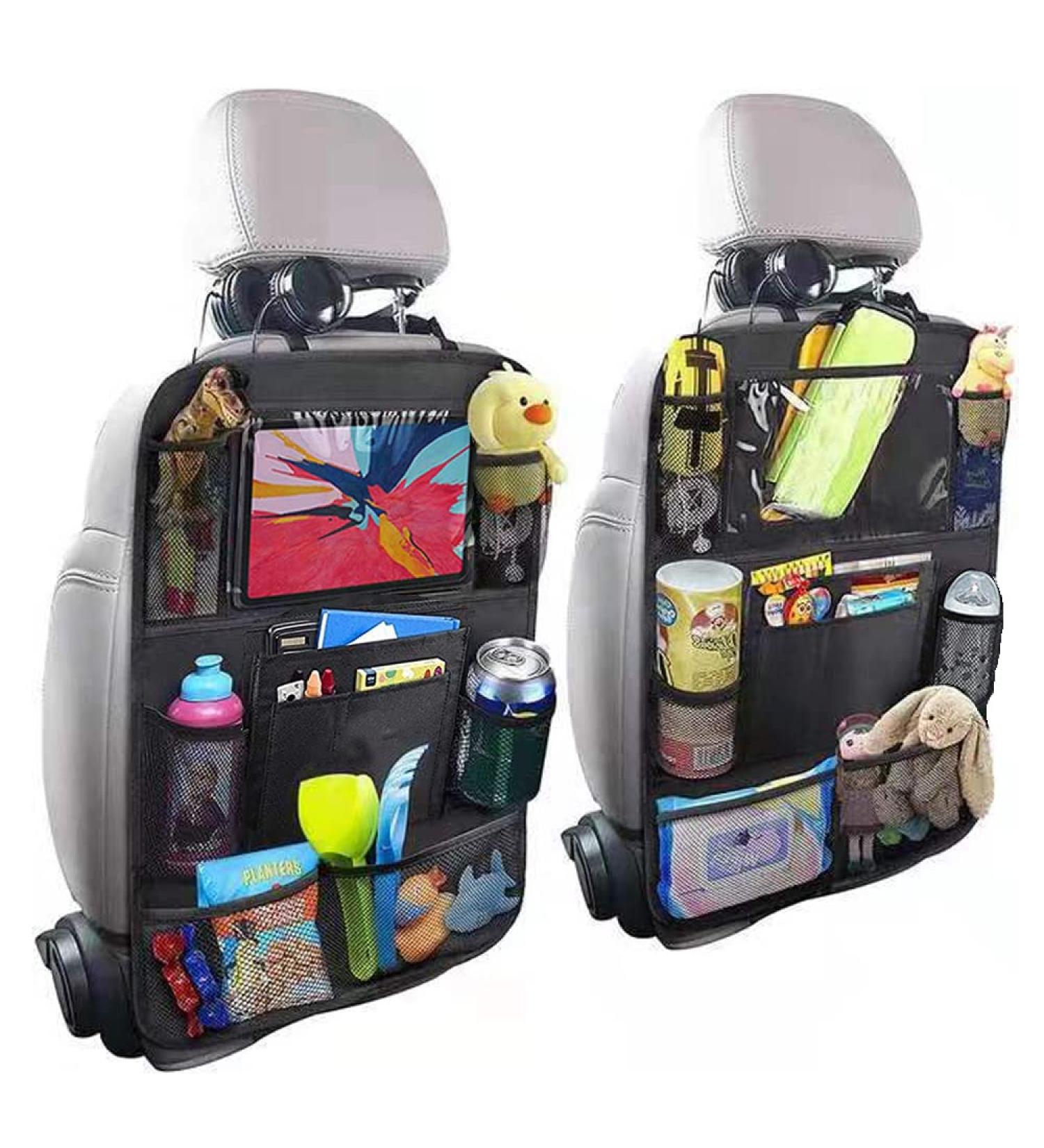 Kardne 2Pcs Kids Car Seat Storage Bag - Waterproof Organizer with Anti-Kick Protectors & Toy Storage Pockets | Easy Clean 600D Polyester Mesh - Buy Online on GoSupps.com