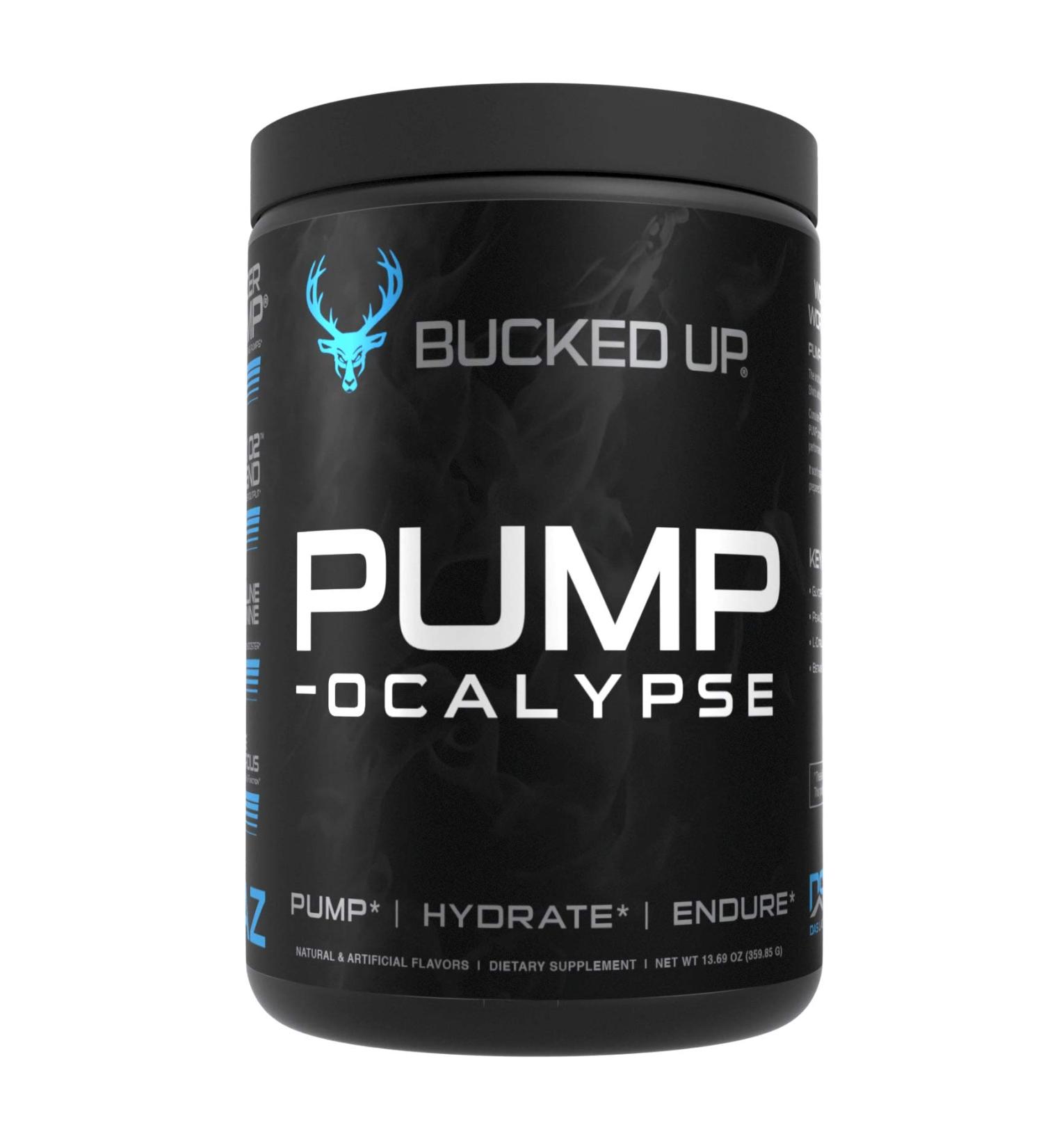 Pump-ocalypse Nitric Oxide Supplement with L-Arginine, Citrulline Malate & GlycerPump - Ultimate N.O. Booster for Blood Flow, Vascularity and Endurance - Blue Raz - Buy Online on GoSupps.com