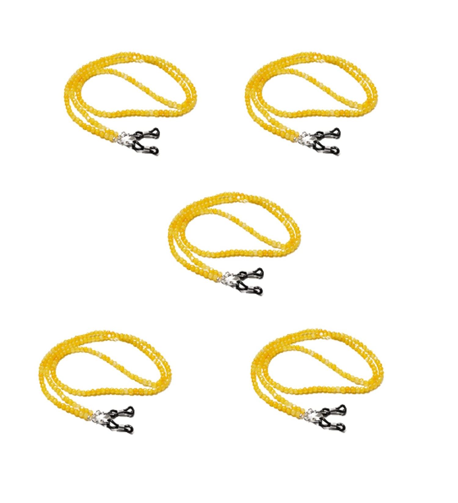 SBTRKT 5-Piece Yellow Acrylic Fiber Eye Chain - Stylish & Durable Sunglasses Accessory for Old Flower Mirrors - Buy Online on GoSupps.com
