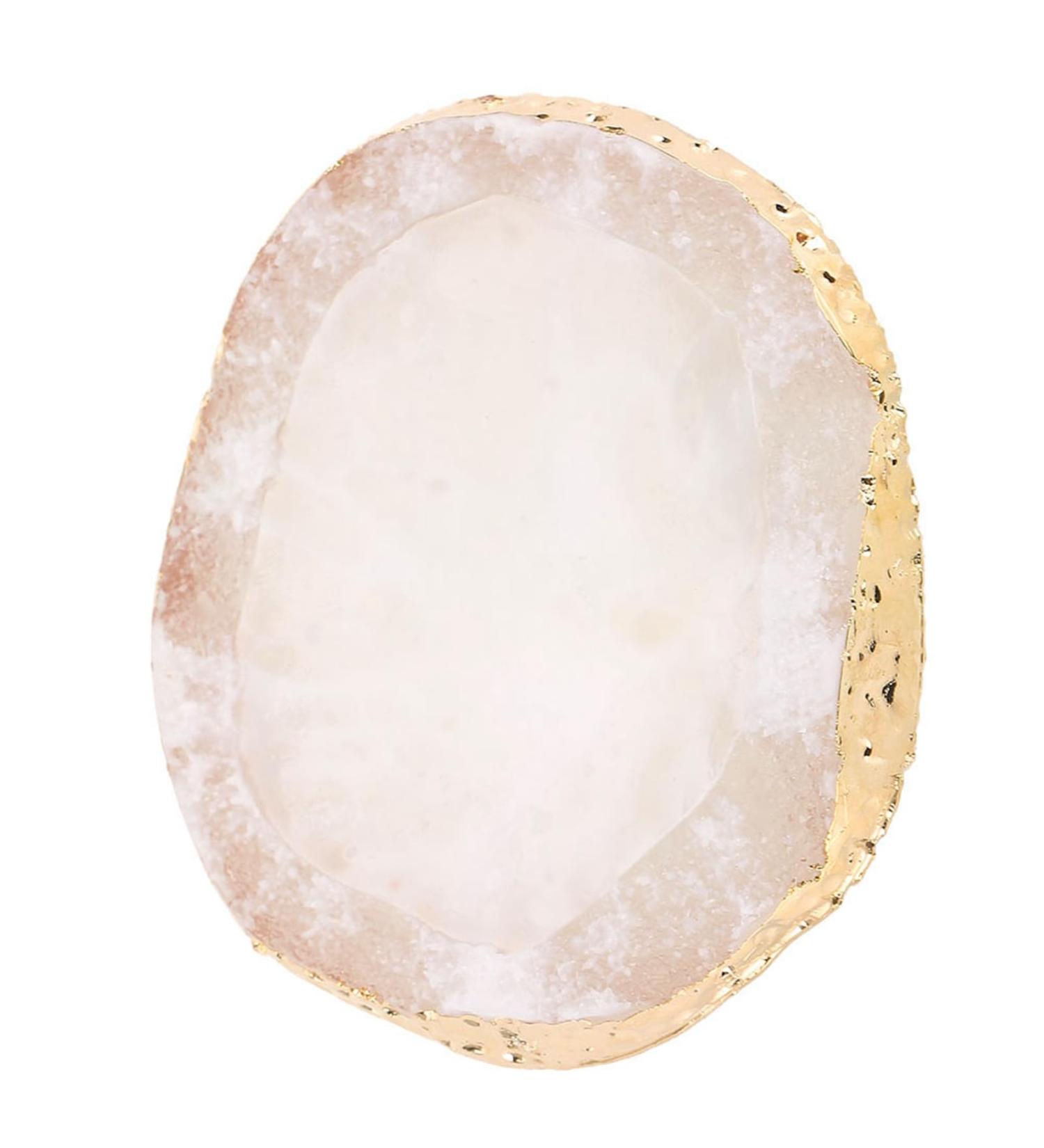 Gonetre Nail Art Palette Paint Drawing Color Dish Golden Edge Manicure Nail DIY Tool White - Buy Online on GoSupps.com