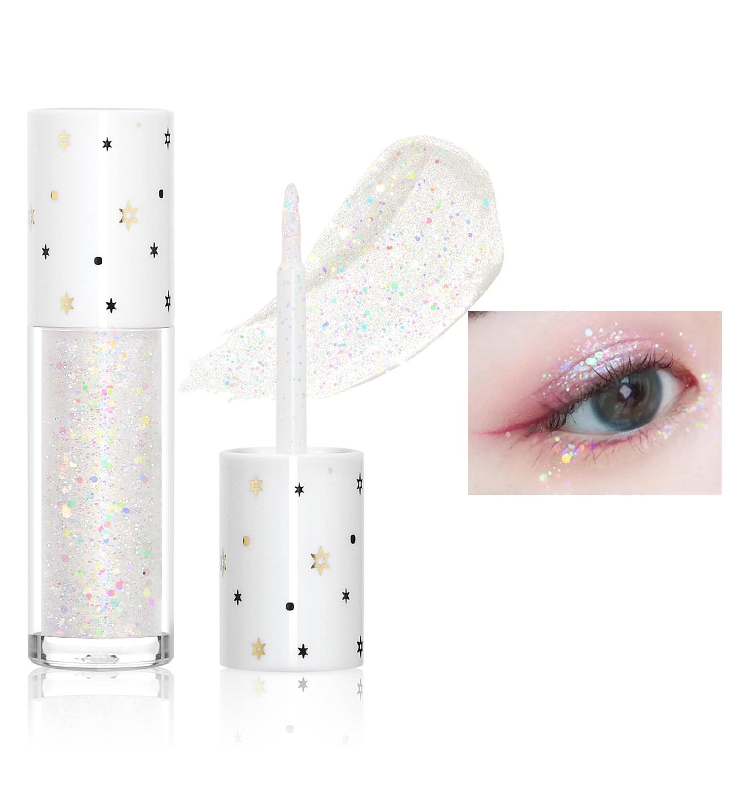Mysense Liquid Glitter Eyeshadow - 01 Colorful Galaxy | Long Lasting & Quick Drying Eyeliner with Iridescent Glitter Sequins for Highlight Eye Crystals Makeup - Buy Online on GoSupps.com
