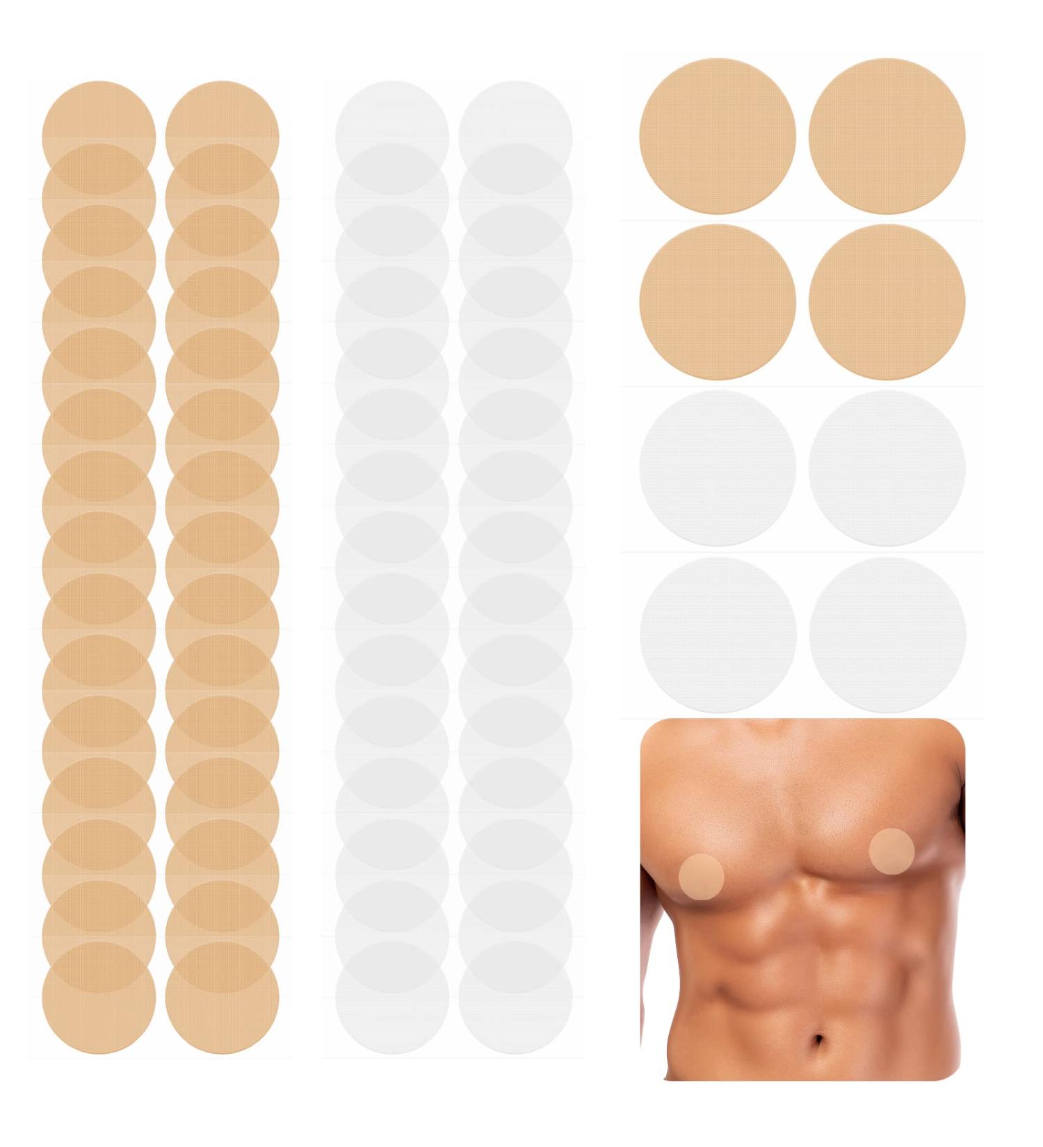 YYS SJMJ 100 Pairs Nipple Cover for Men - Anti Chafing Nip Protectors in White and Flesh Color - Buy Online on GoSupps.com