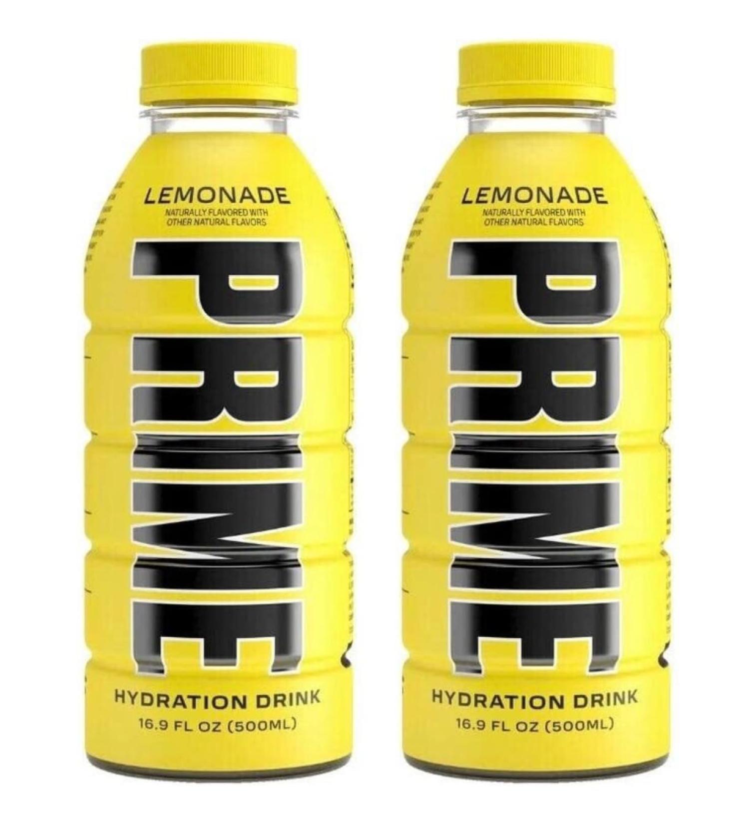 2 x Prime Hydration 500ml Bottle Sports Drink by Logan Paul & KSI Lemonade