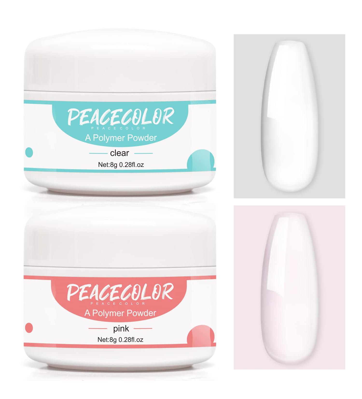 PEACECOLOR Complete Nail Kit 2 * 8g Pink and Clear Nail Kit for DIY Nail Decoration Kit PE1050 - Buy Online on GoSupps.com
