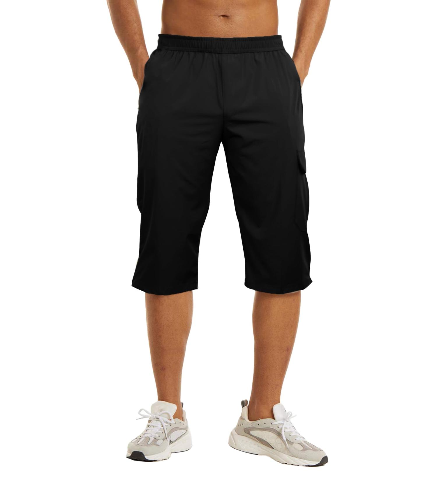 Nanamee Men's 3/4 Waterproof Cargo Shorts - Outdoor Hiking & Trekking Pants in Serenle Black - Buy Online on GoSupps.com