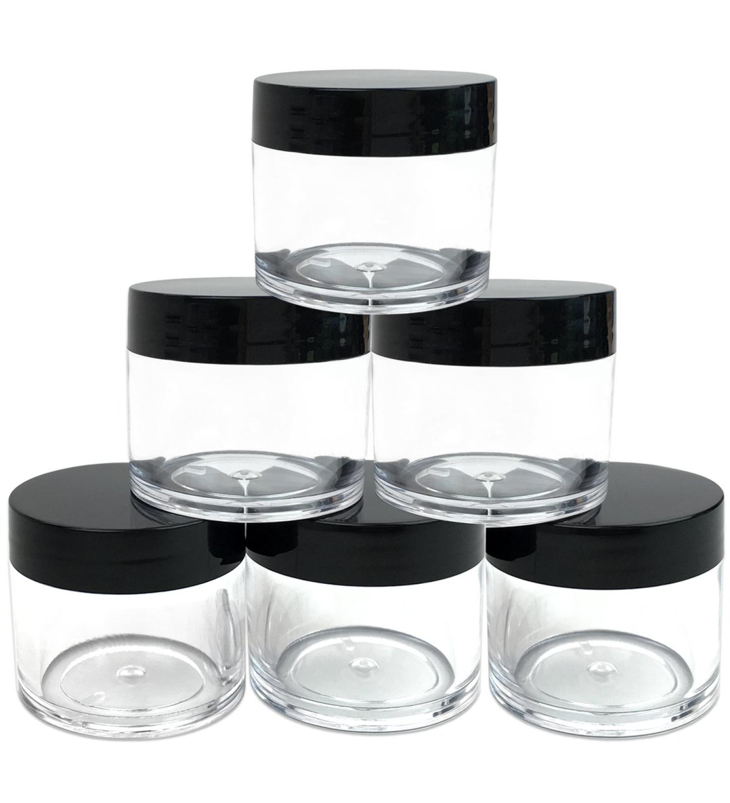 Beauticom Premium 30G/30ML Round Clear Jars (Set of 6) - BPA Free Black Flat Top Lids for Beads Gems Glitter & Crafts - International Shipping Available - Buy Online on GoSupps.com