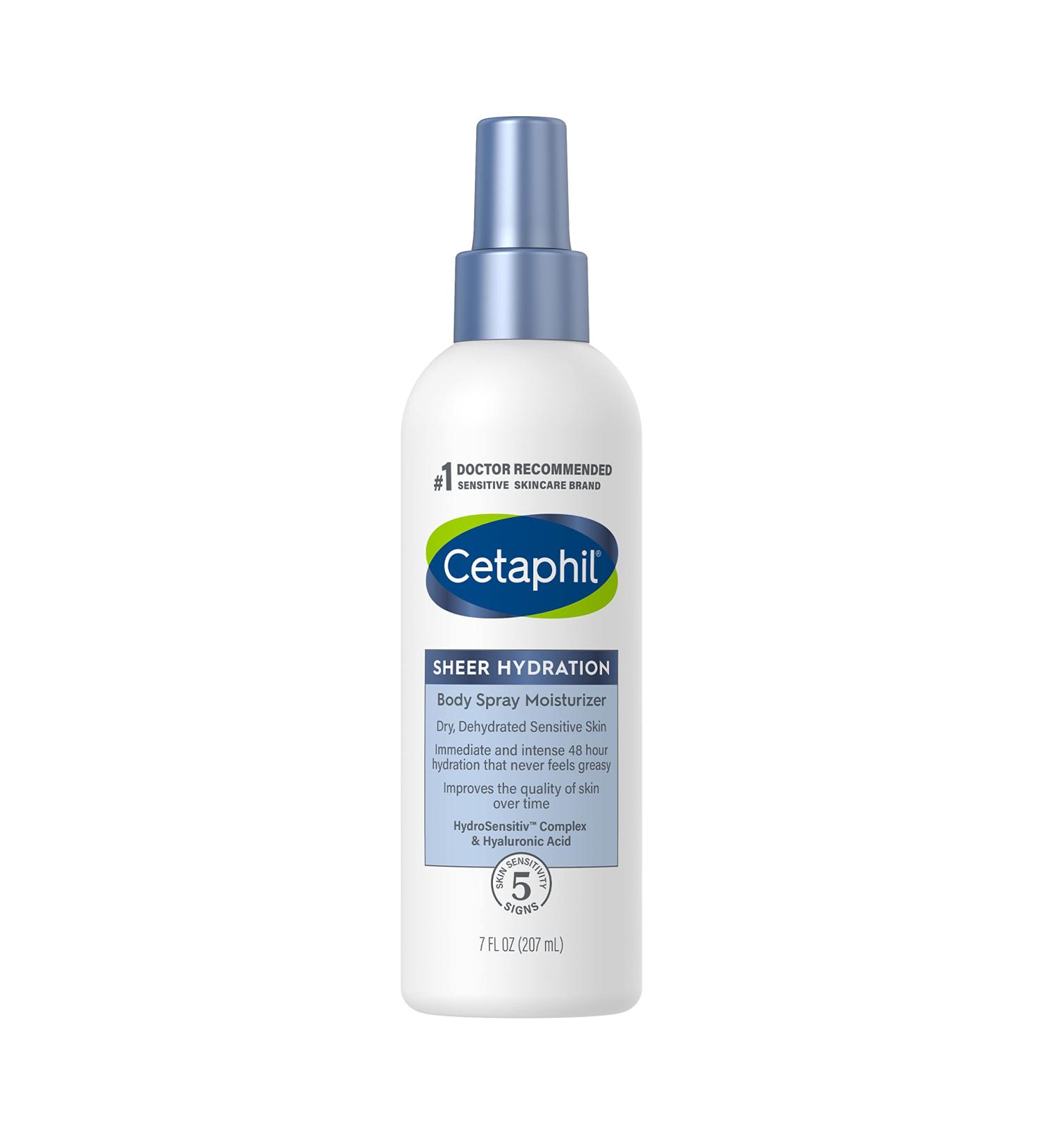 CETAPHIL Sheer Hydration Body Moisturizer Spray - 7 fl. oz | Fragrance-Free, 48hr Hydration, Hyaluronic Acid & Vitamins E & B5 for Dry Skin - Buy Online on GoSupps.com