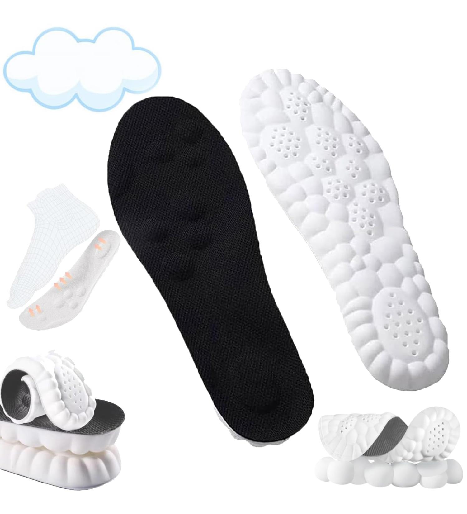 4D Cloud Technology Insoles - Ultra Comfort Sports Insoles with Acupoint Massage for Foot & Joint Support (Size 10-11 Black) - International Shipping Available - Buy Online on GoSupps.com