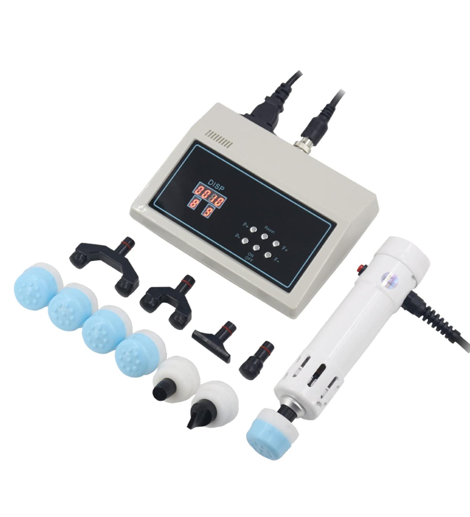 Yyuinu Professional Intelligent ED Shock Waves Physiotherapy Device - Full Body Joint Massage Muscle & Bone Regeneration 11 Massage Heads White - Buy Online on GoSupps.com