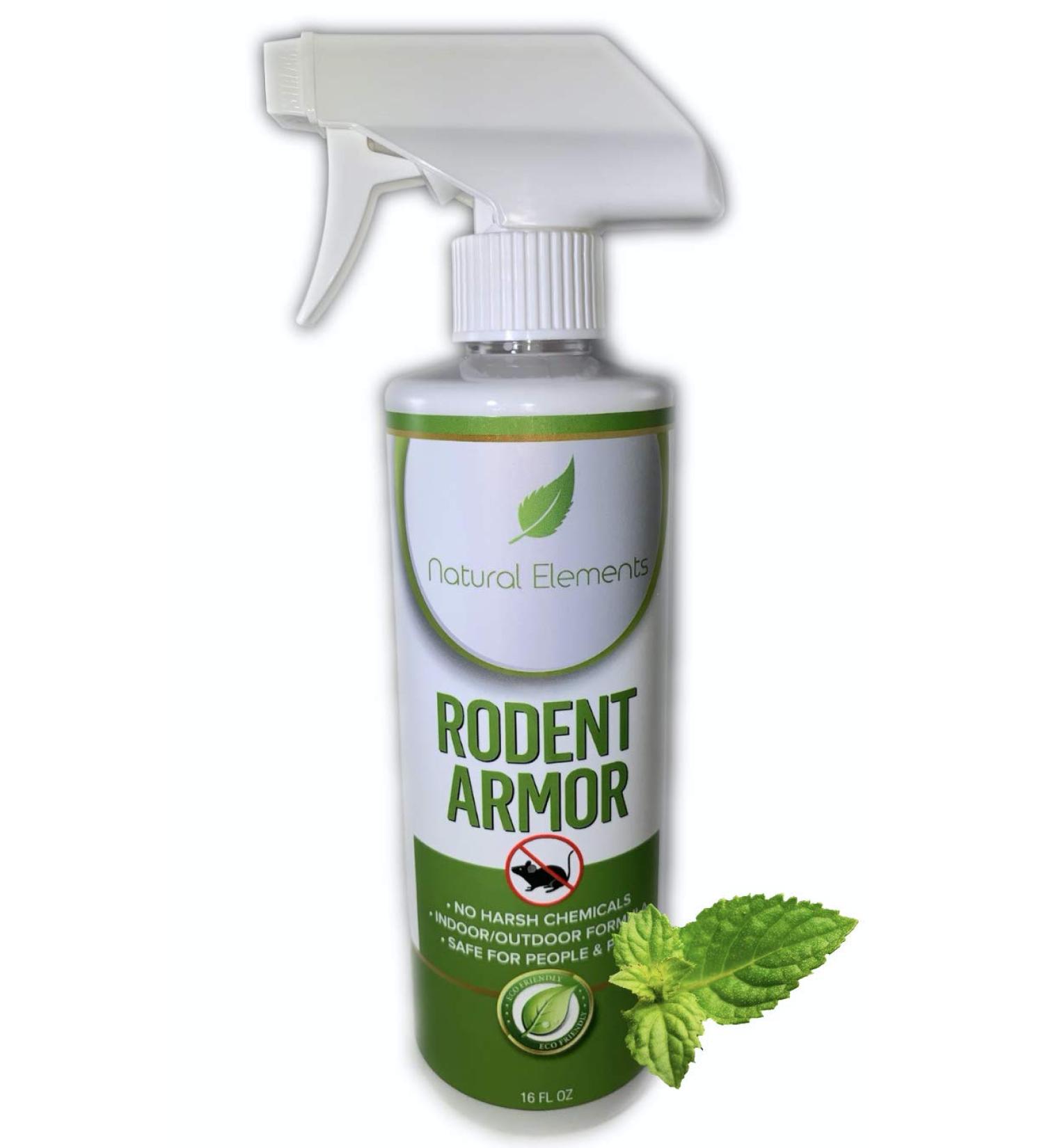 Natural Elements Rodent Armor: Premium Peppermint Oil Mouse Repellent Spray - 16 oz - Safe for Vehicles, Boats, RVs, Tractors, and Equipment - Child and Pet Friendly - Indoor/Outdoor Use - Buy Online on GoSupps.com