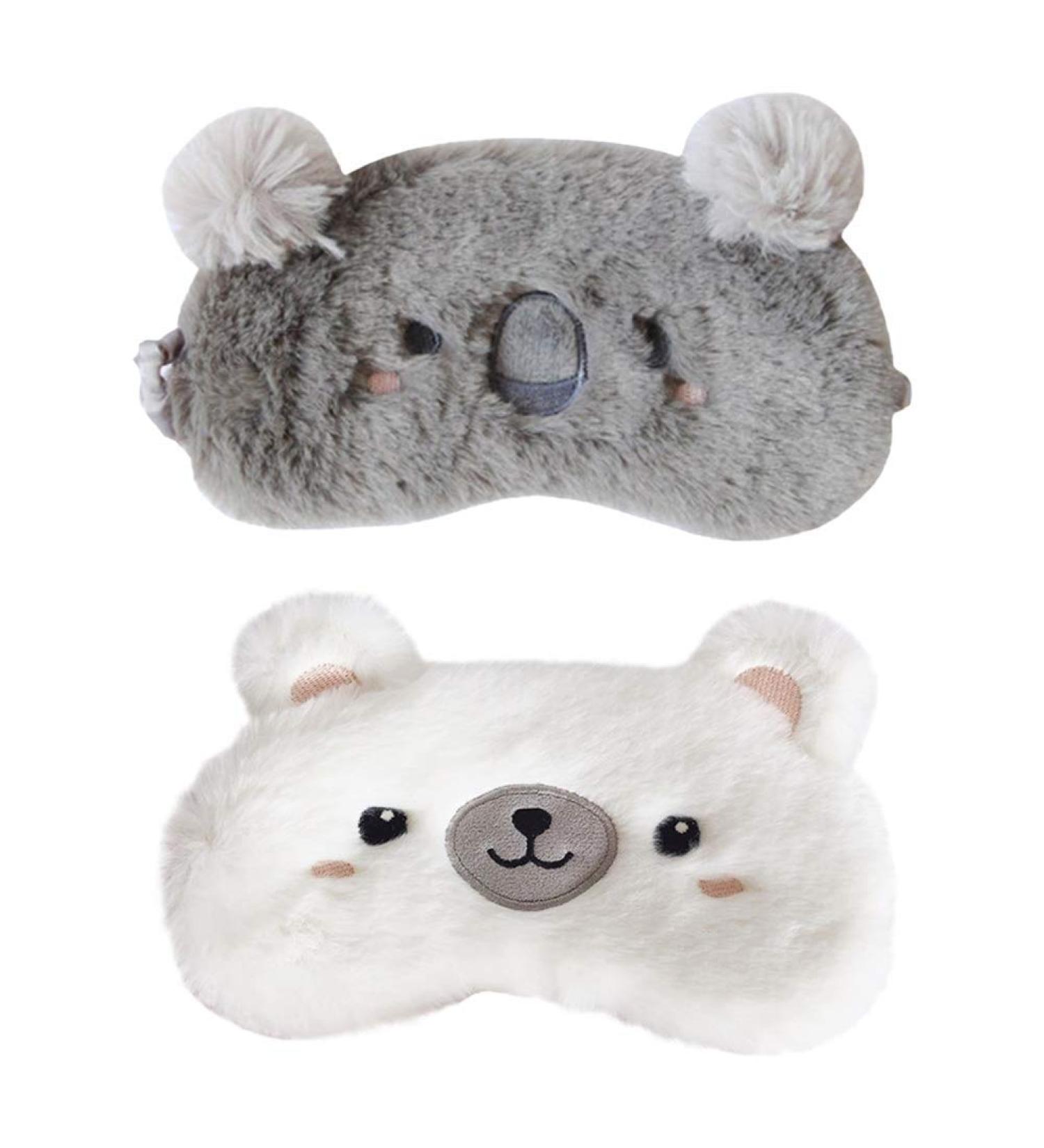 EleCharm 2 Pack Koala Bear Sleep Masks for Women and Girls - Soft Plush Eye Cover for Travel, Nap and Night Sleeping - Buy Online on GoSupps.com