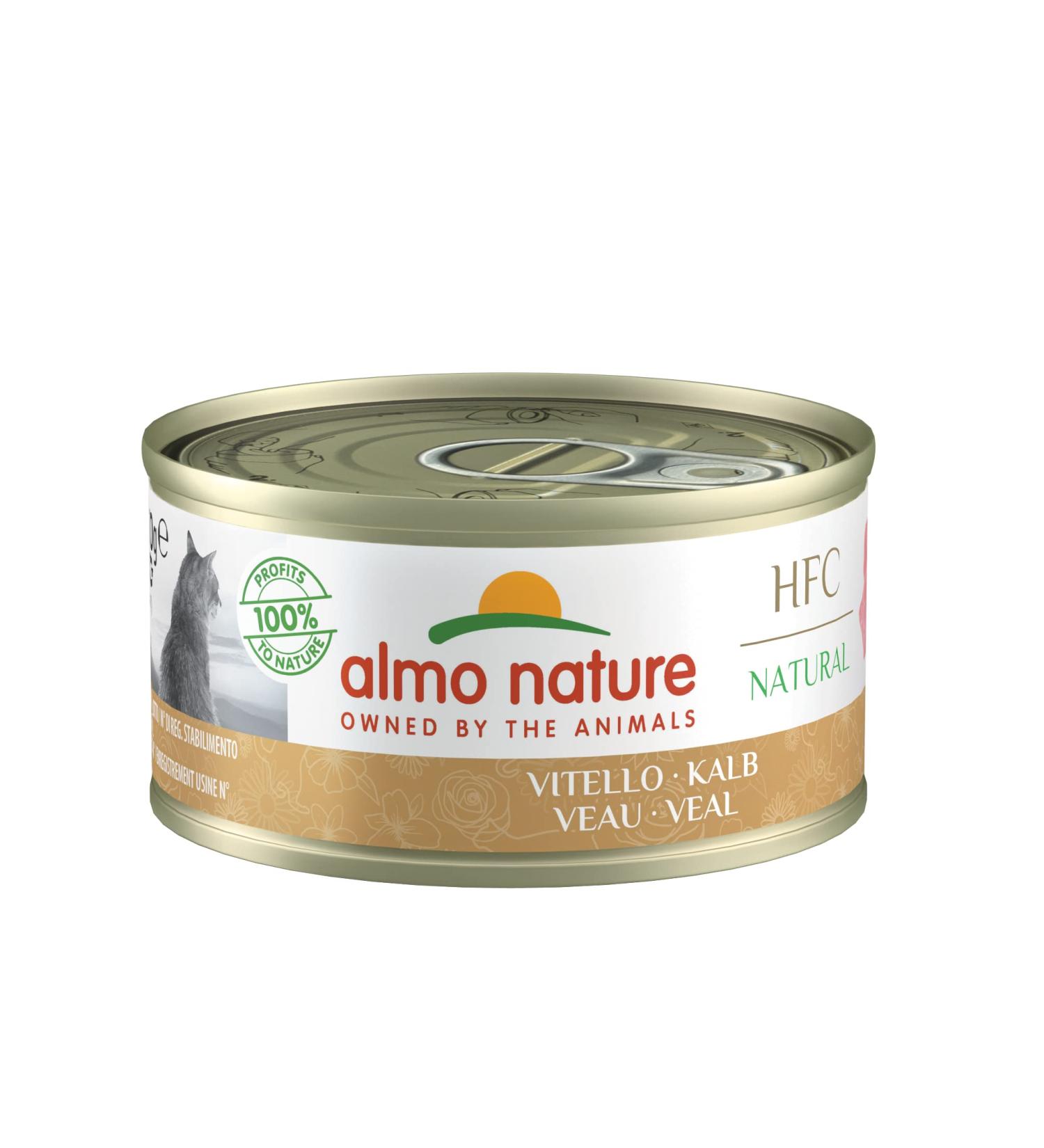 Almo Nature HFC Natural Wet Cat Food - Veal 24-Pack (70g x 24) | Premium Grain-Free Cat Nutrition | International Shipping - Buy Online on GoSupps.com