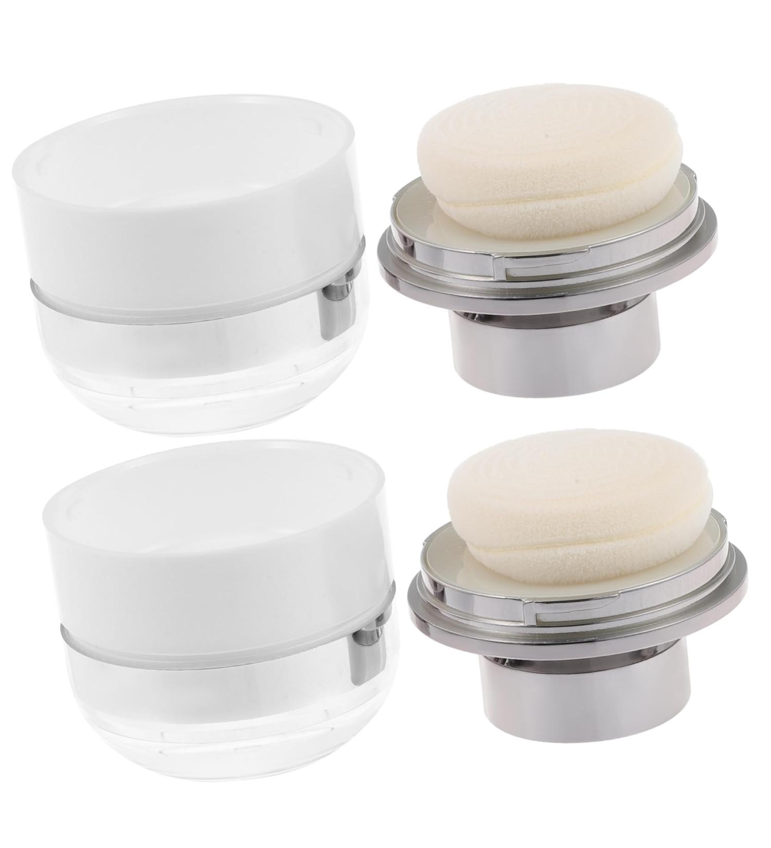 Outanaya 2pcs Mushroom Head Loose Powder Box Empty Powder Case Travel Powder Case Make up Holder Plastic - Buy Online on GoSupps.com