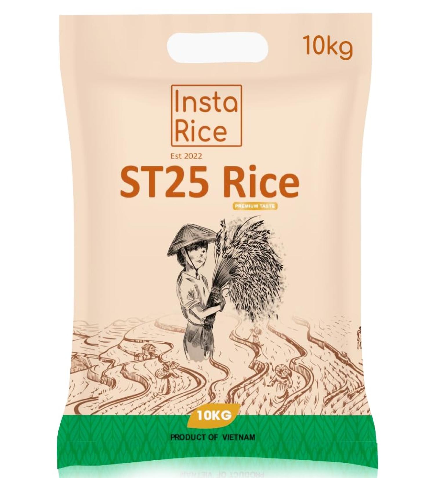 Insta Rice Premium ST25 Rice Fragrant Rice Sticky Rice from Vietnam - Versatile Use Aromatic Rice 10 kg - Buy Online on GoSupps.com